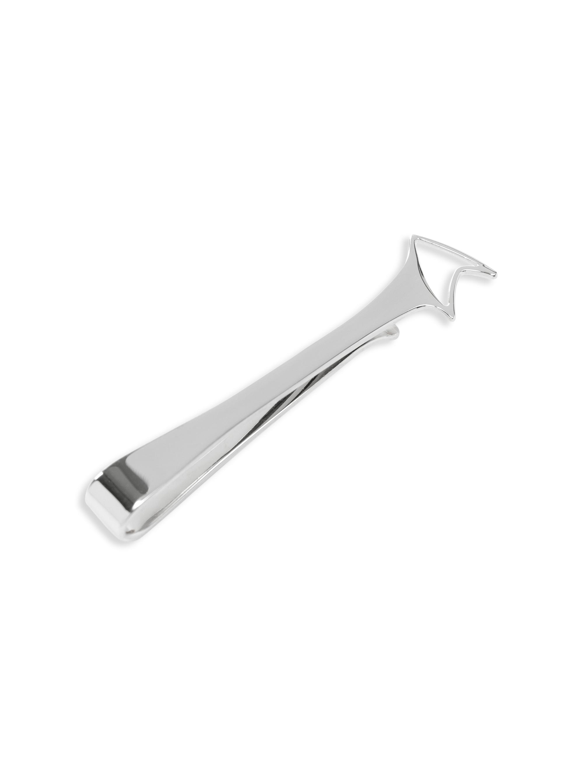 Cufflinks, Inc. Men's Star Trek Star Cutout Delta Shield Tie Bar - Silver