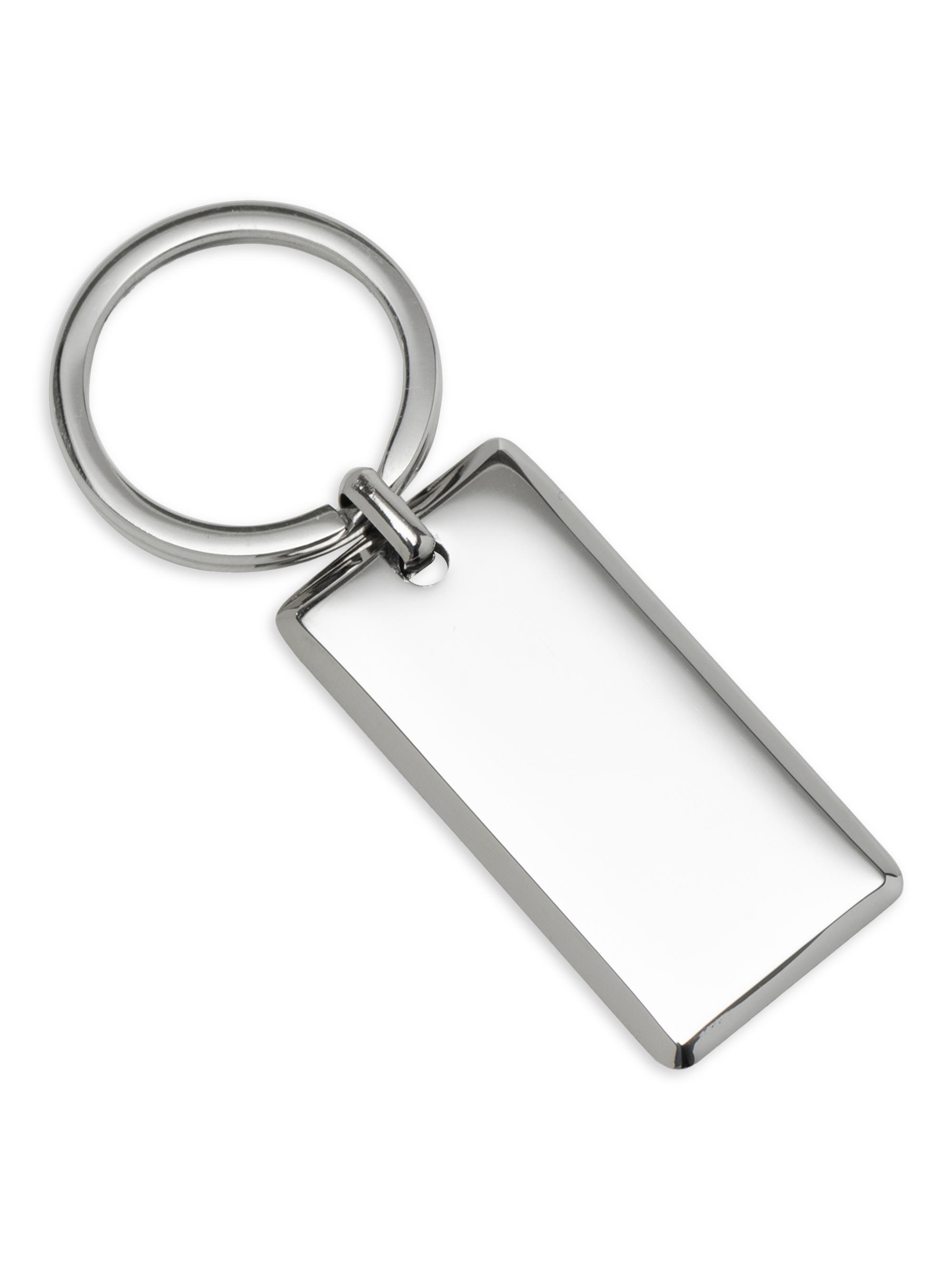 Cufflinks, Inc. Men's Rectangle Engraveable Stainless Steel Key Chain - Silver