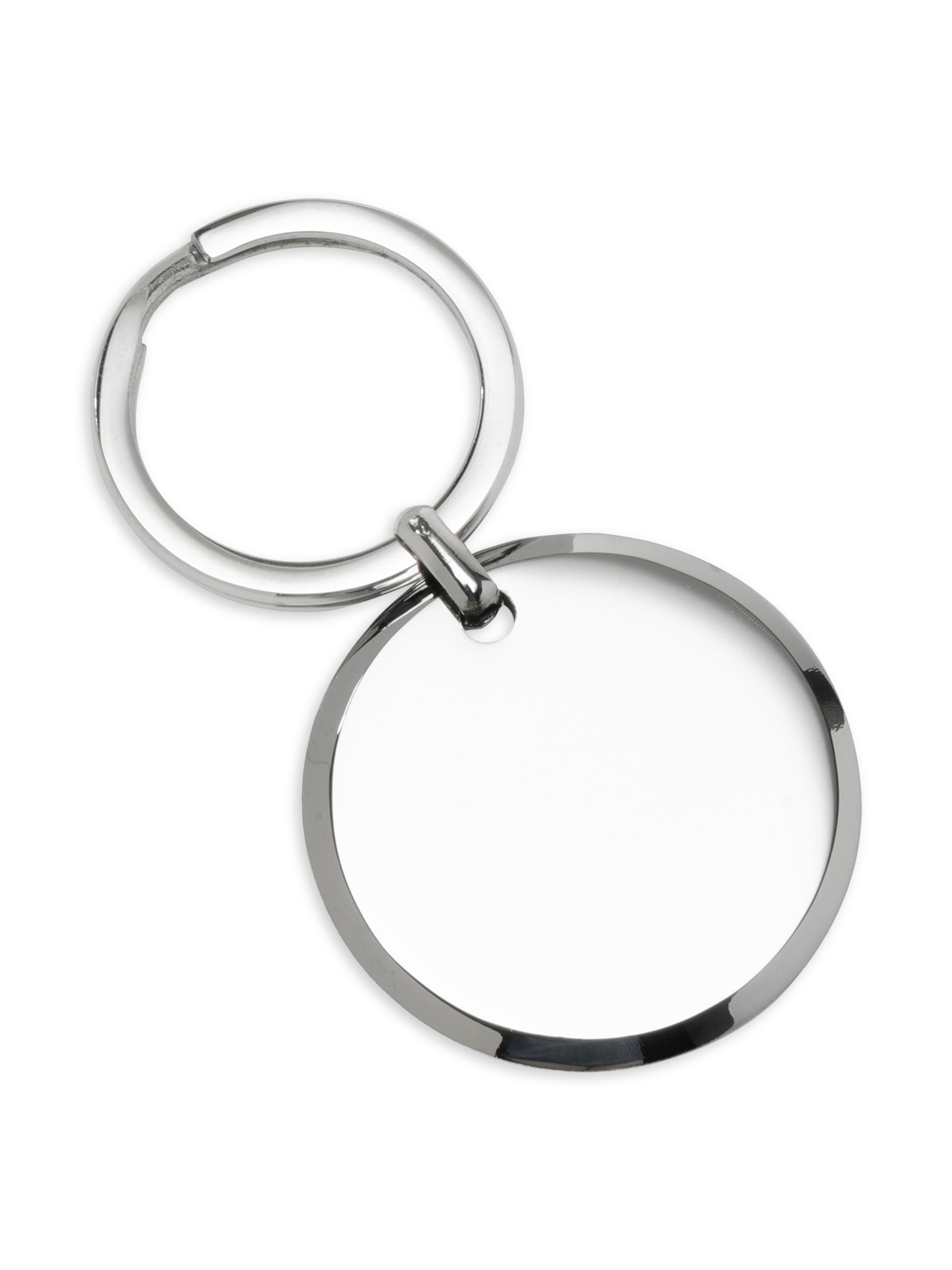 Cufflinks, Inc. Men's Round Engraveable Stainless Steel Key Chain - Silver