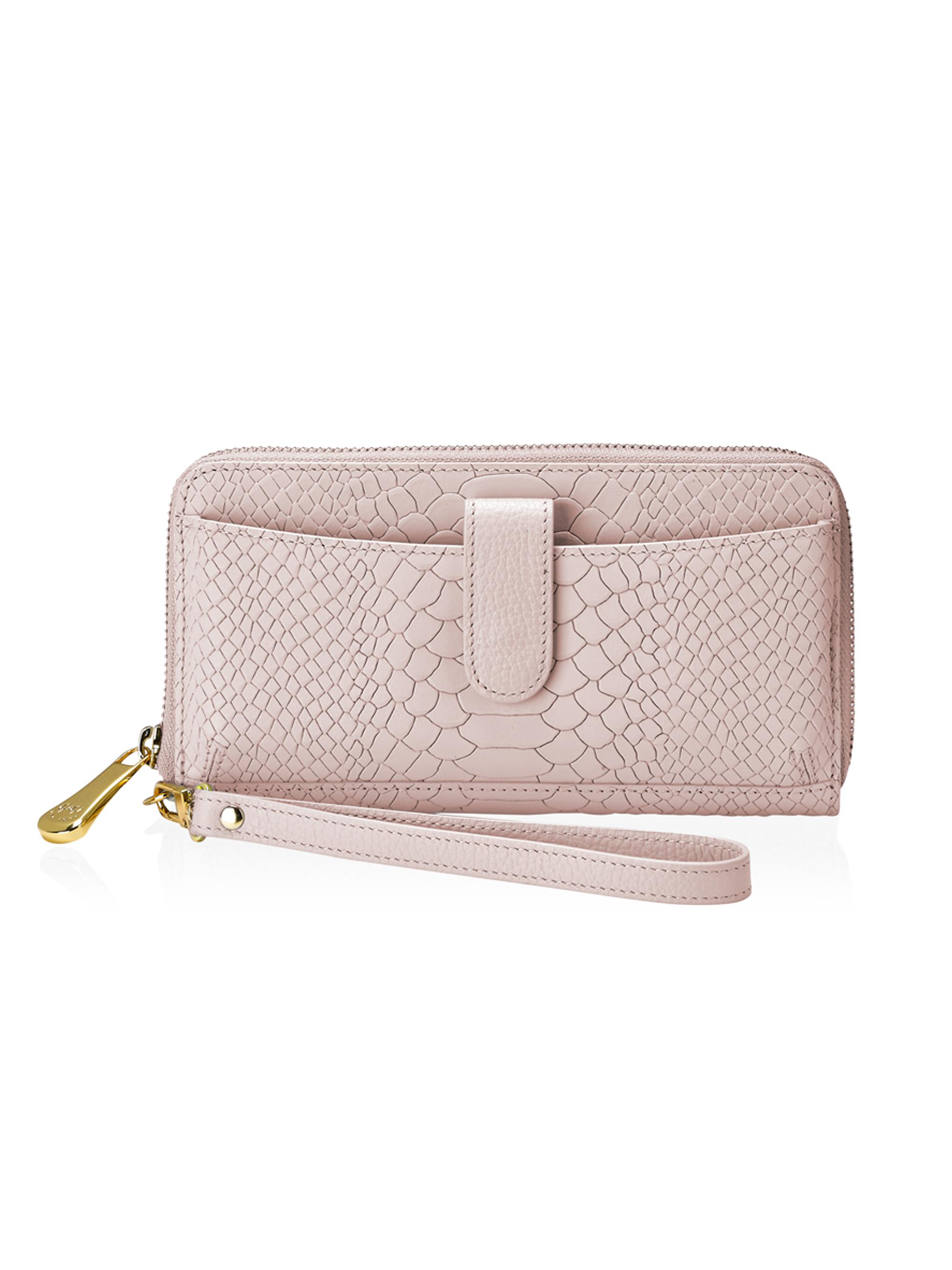 GiGi New York Women's City Python-Embossed Leather Phone Wallet - Nude