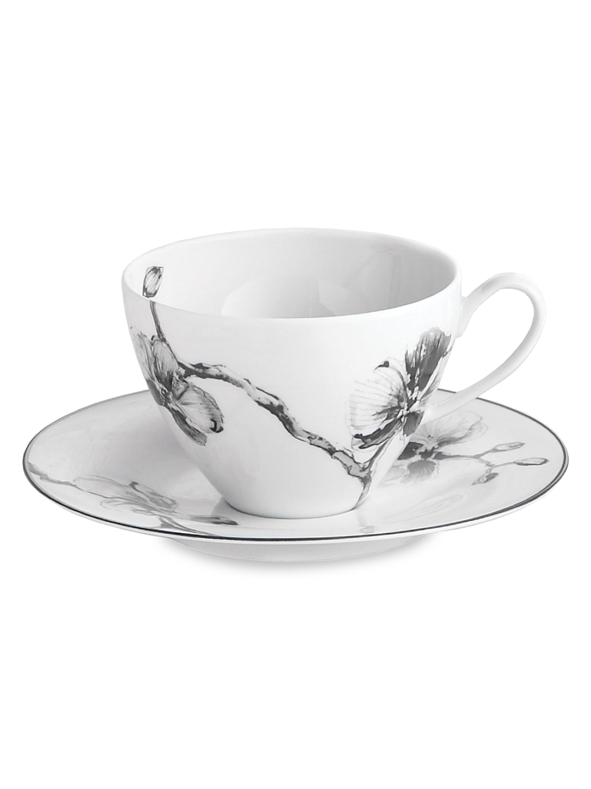 Michael Aram Black Orchid 2-Piece Porcelain Cup & Saucer Set