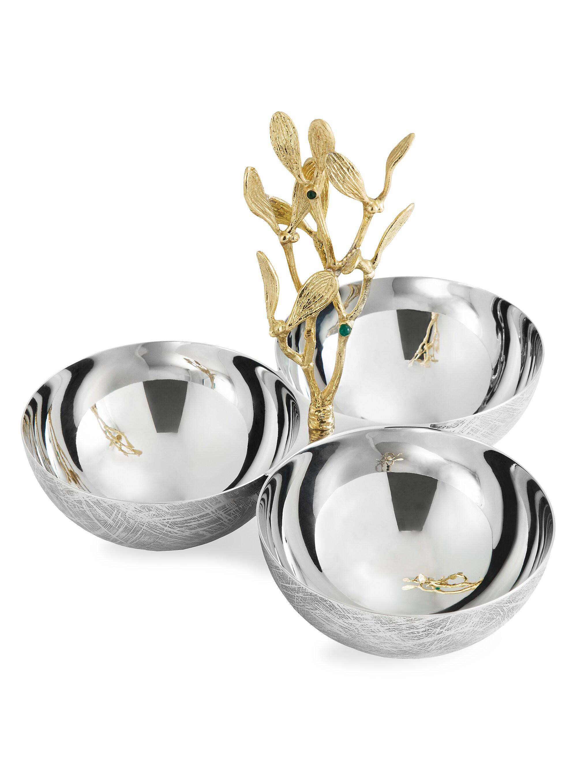 Michael Aram Mistletoe Triple Dish