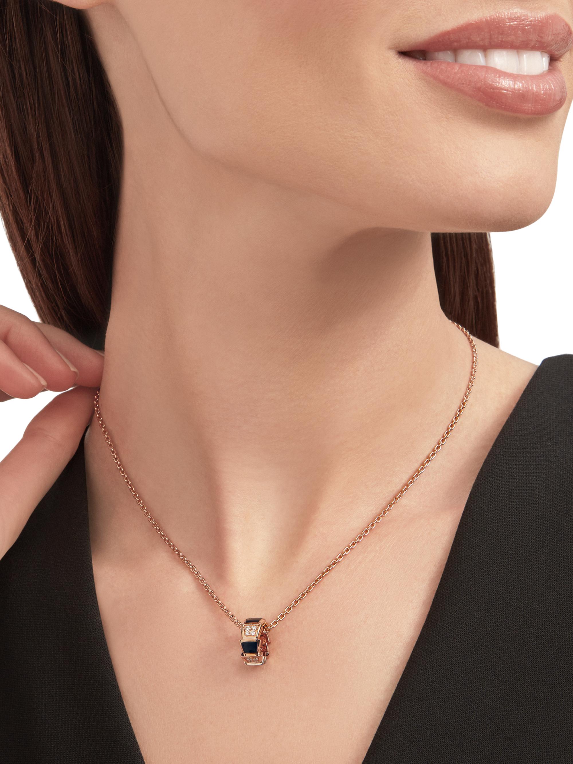 Rose Gold Necklace Tiffany Onyx Necklace BVLGARI Serpenti Viper