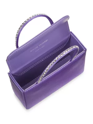 Amina Muaddi Paloma crystal-embellished clutch - Purple