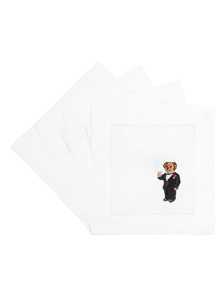 Ralph Lauren Collection Kenmore 4-Piece Linen Martini Bear Cocktail Napkins | Saks Fifth Avenue