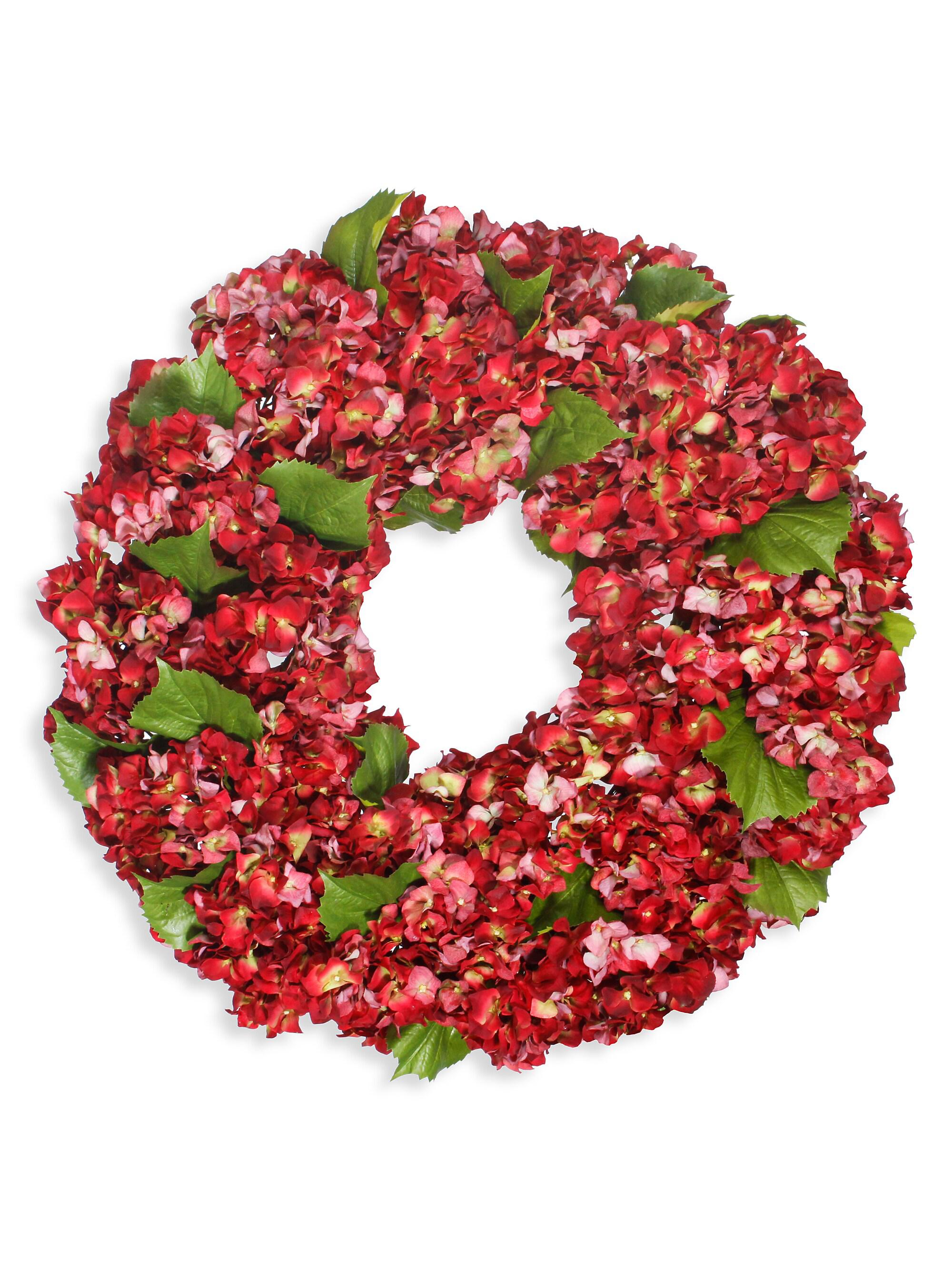 Winward Home Everyday Imitation Red Hydrangea Wreath