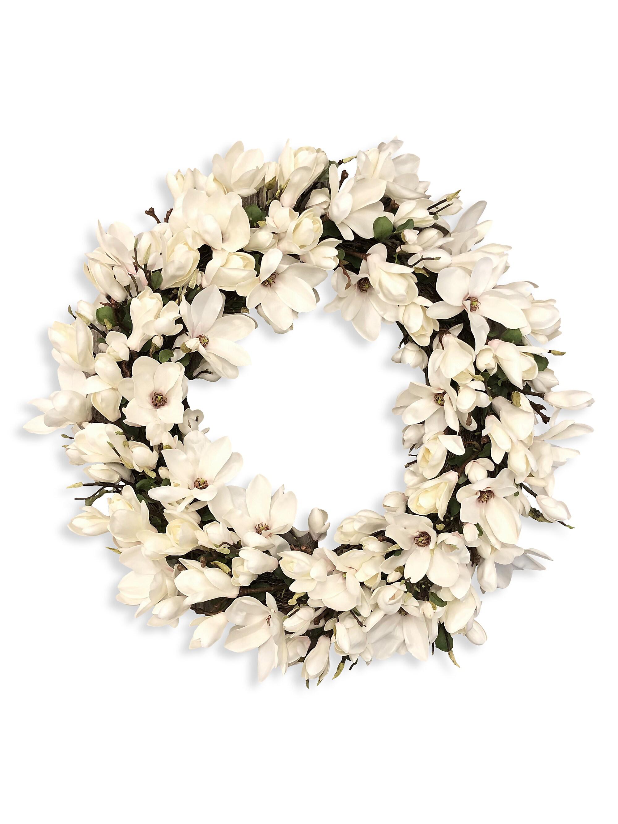 Winward Home Everyday Imitation White Mangolia Wreath