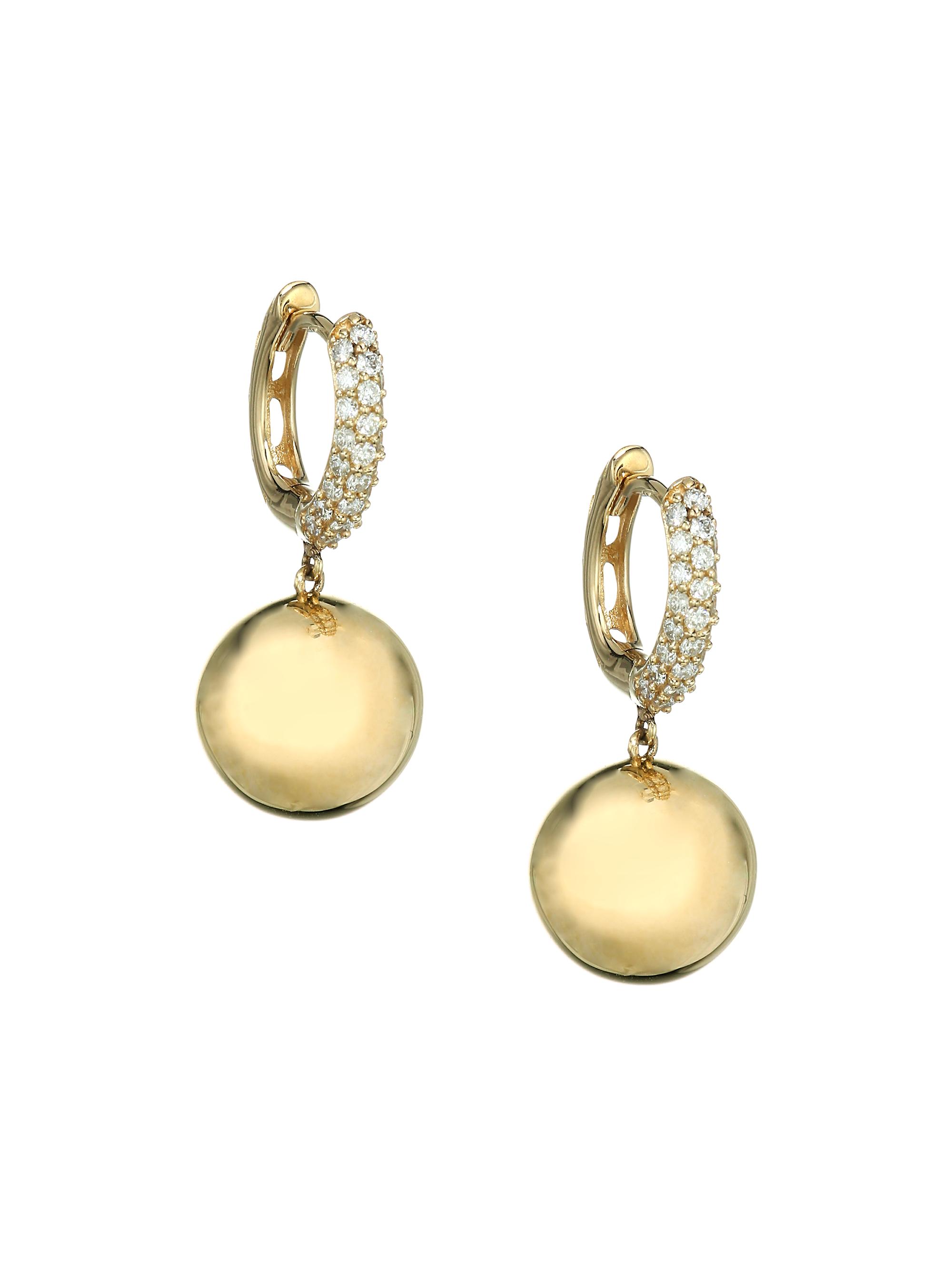 Nina Gilin Women's Diamond 18K Gold Drop Earrings - Silver
