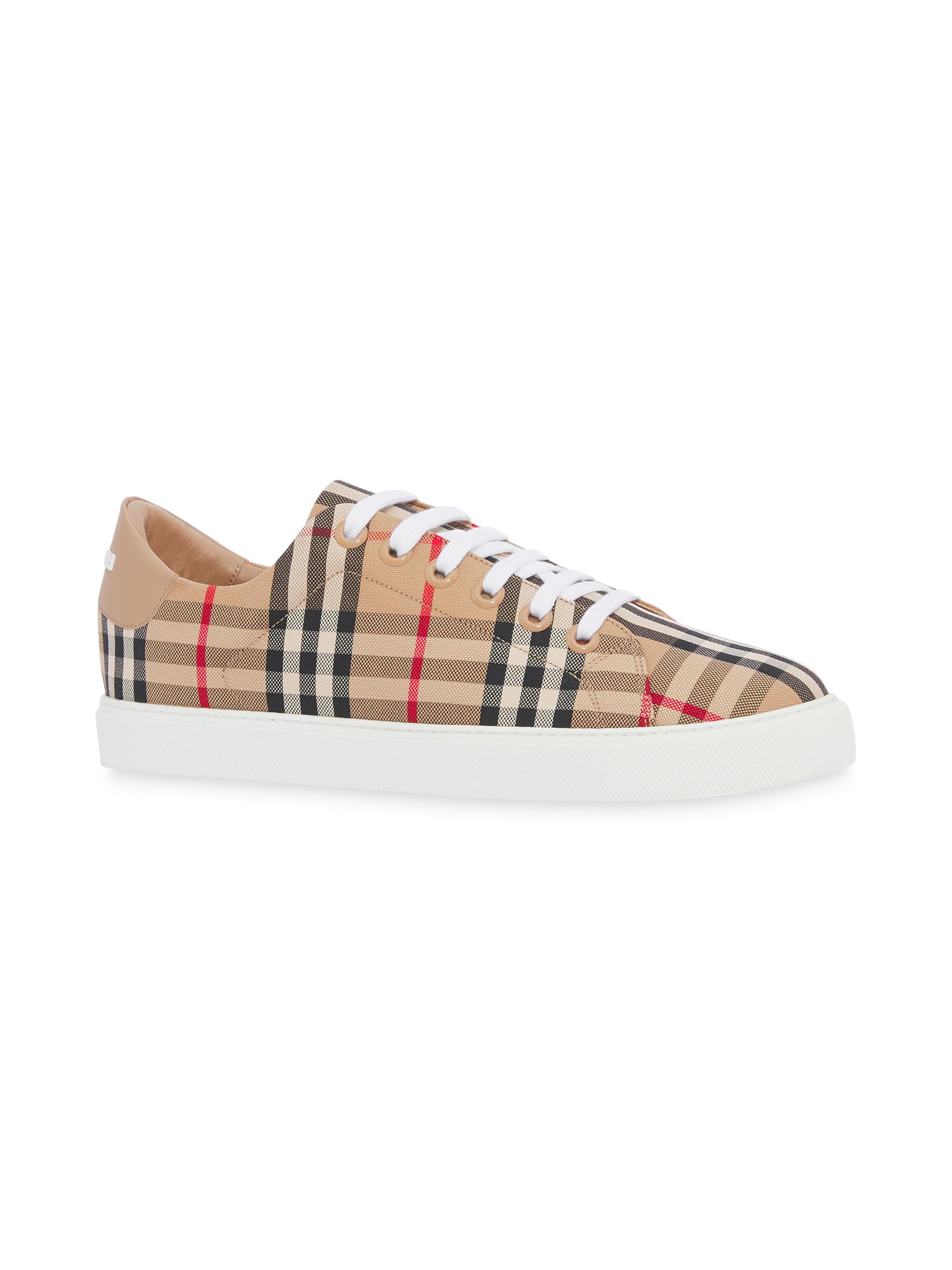 Burberry シューズ Burberry Albridge Check & Leather Low-Top Sneakers | Saks Fifth Avenue