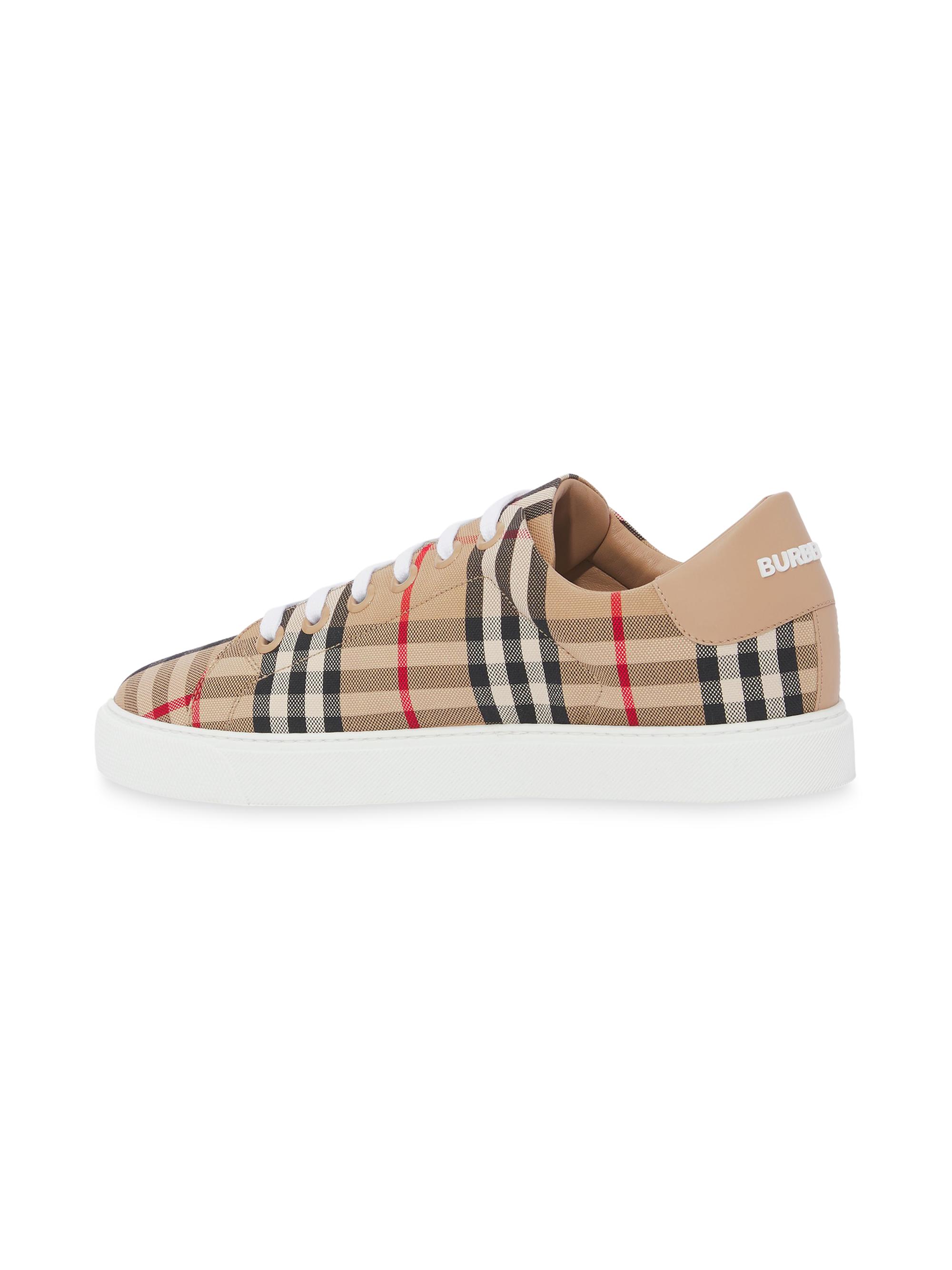 Burberry Albridge Check & Leather Low-Top Sneakers | Saks Fifth Avenue