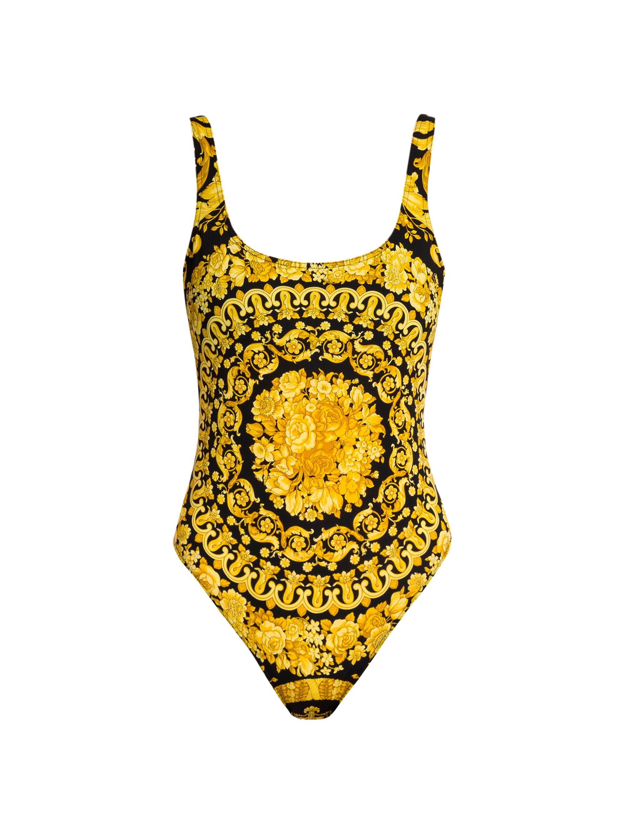 Versace Women's Barocco Print One-Piece Swimsuit - Gold Print