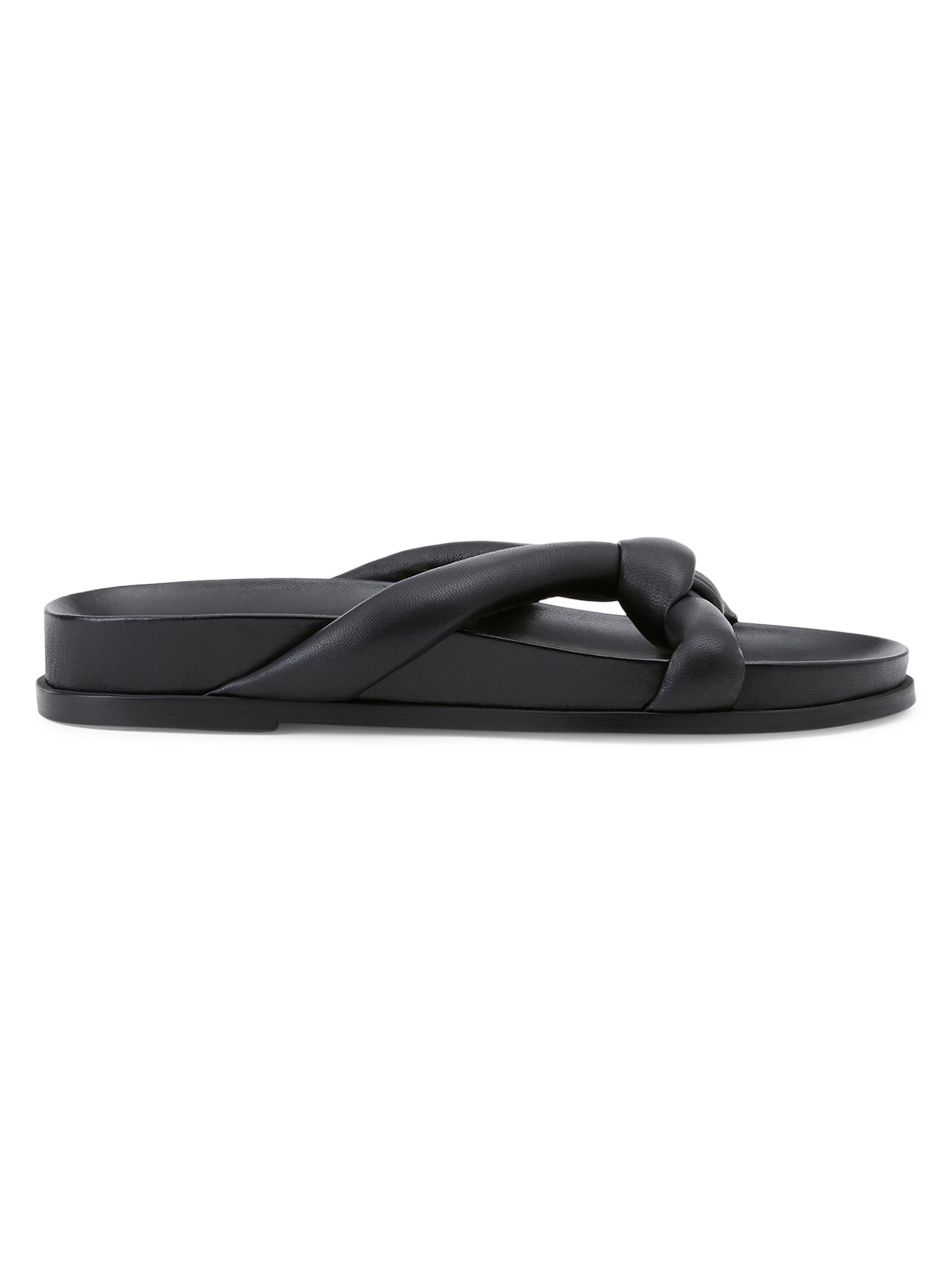 Lafayette 148 New York Women's Honore Padded Leather Sandals - Black
