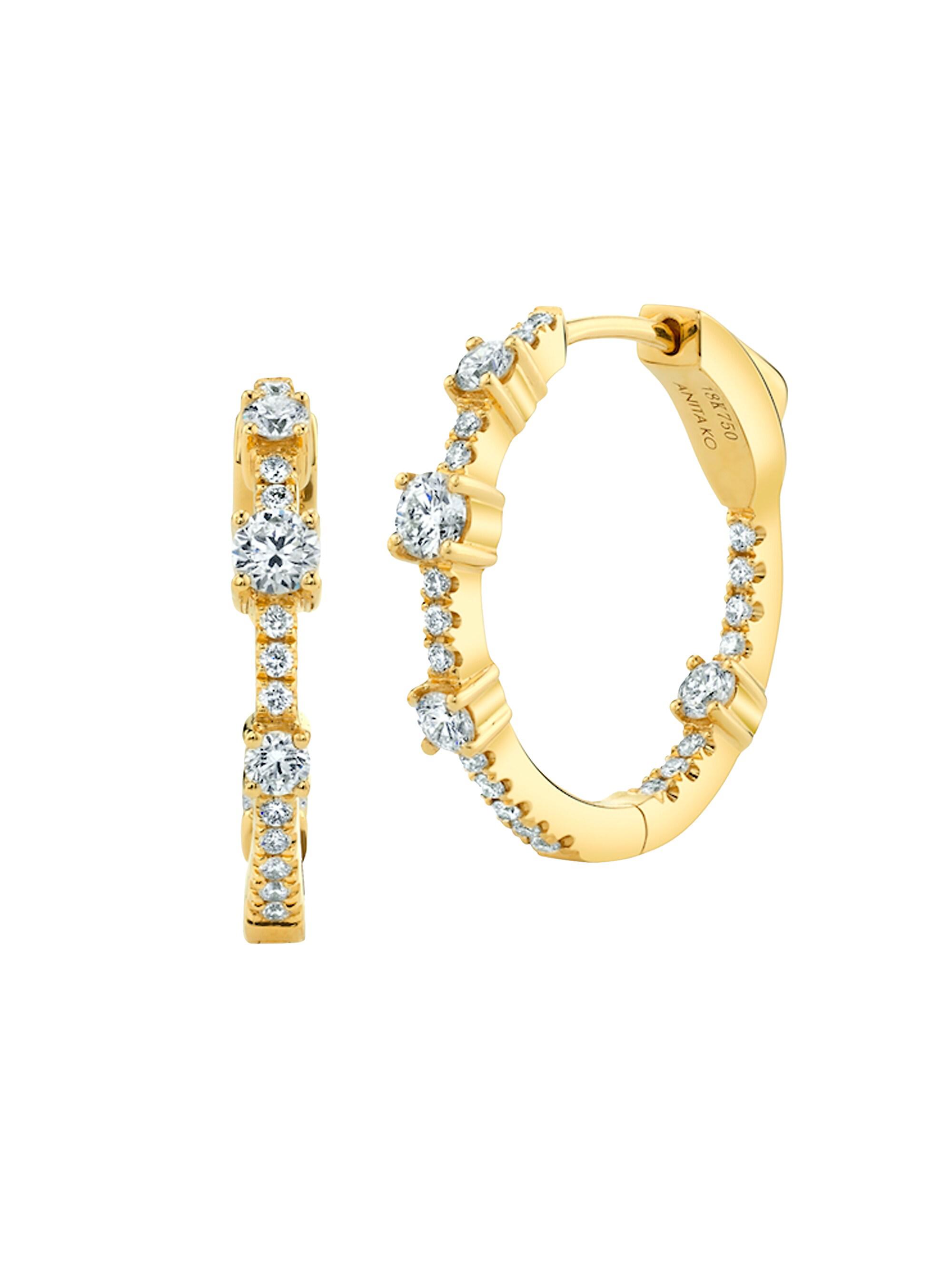 Anita Ko Women's 18K Yellow Gold & Diamond Inside-Outside Collins  Hoop Earrings - Gold