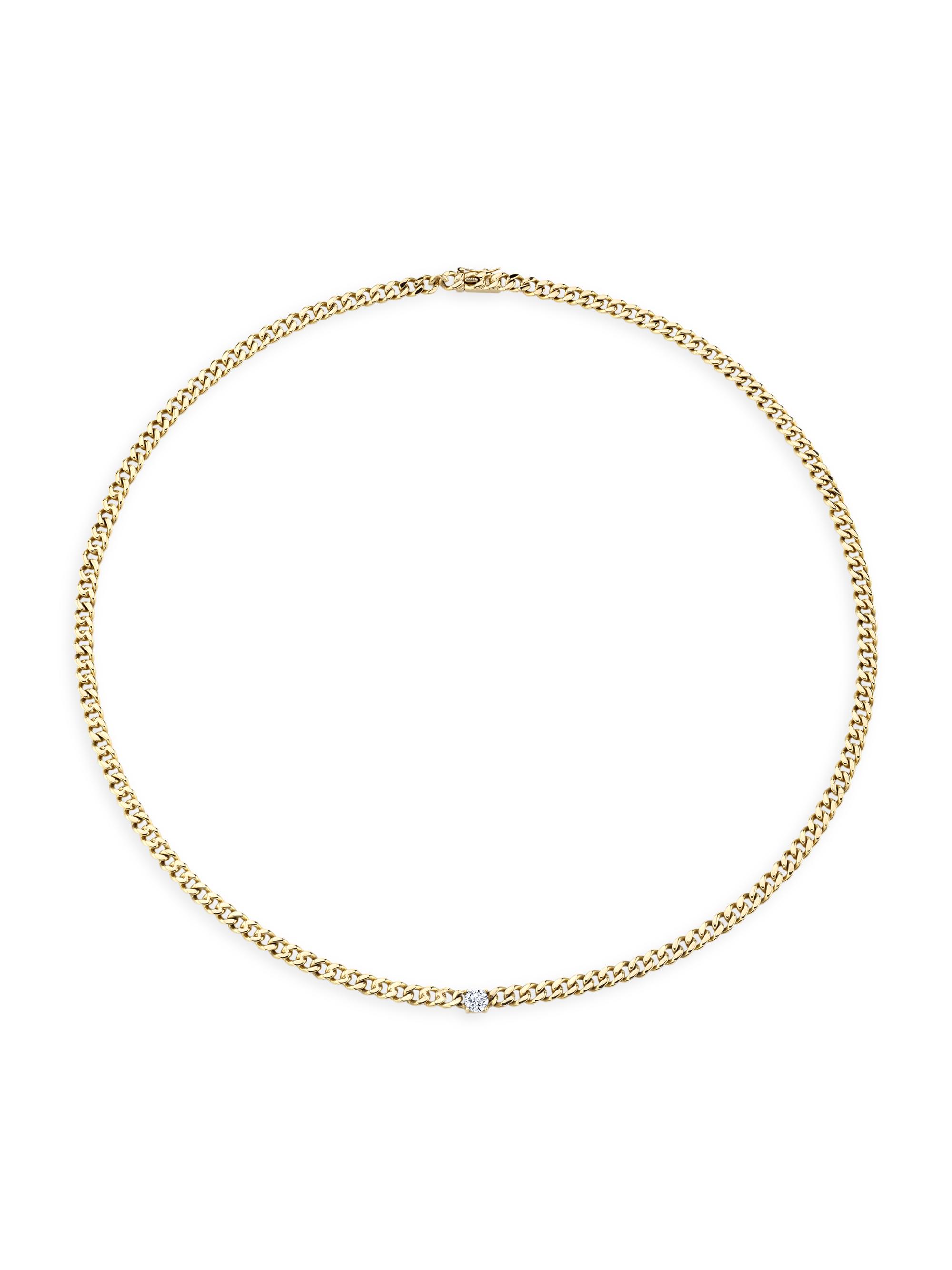 Anita Ko Women's 18K Yellow Gold & Diamond Center Plain Cuban-Link Necklace - Yellow Gold