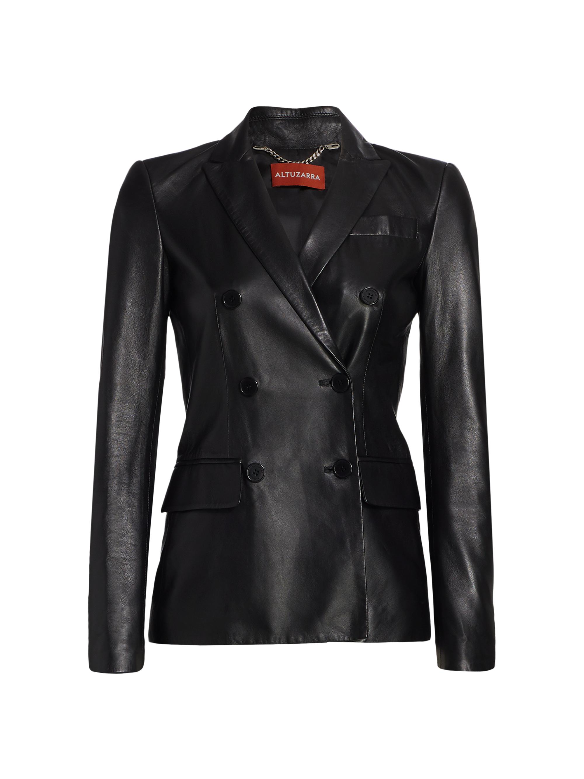 Altuzarra Women's Indiana Double Breasted Leather Jacket - Black