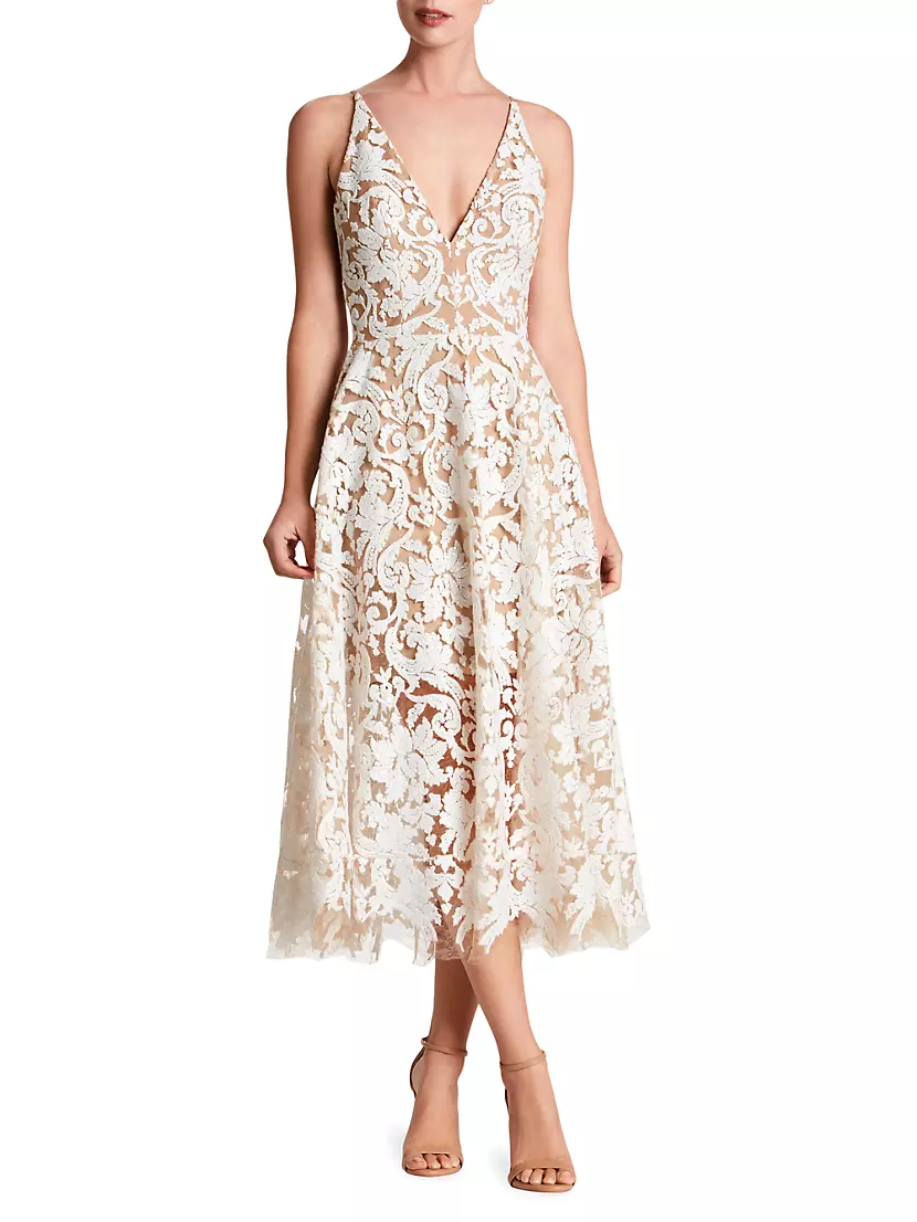 Dress the Population Uma Floral Embroidered Lace Dress
