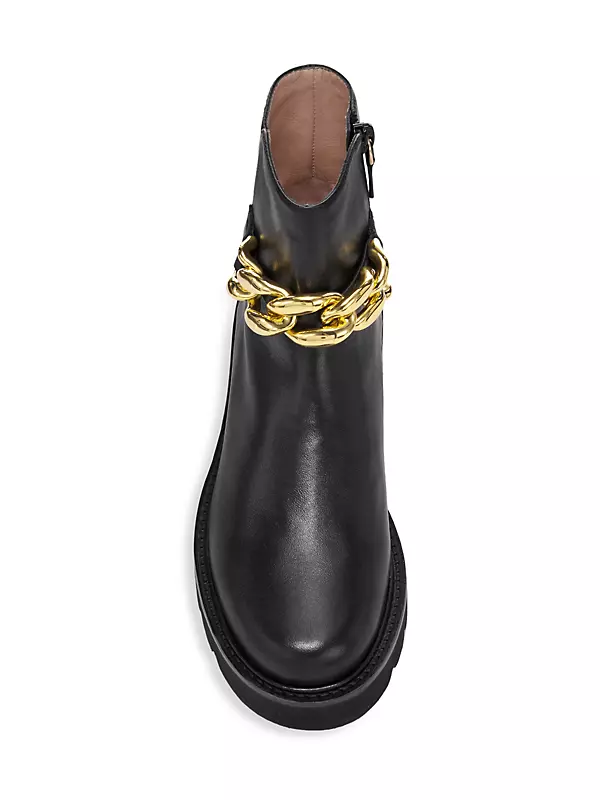 Lift Chain Leather Combat Boots