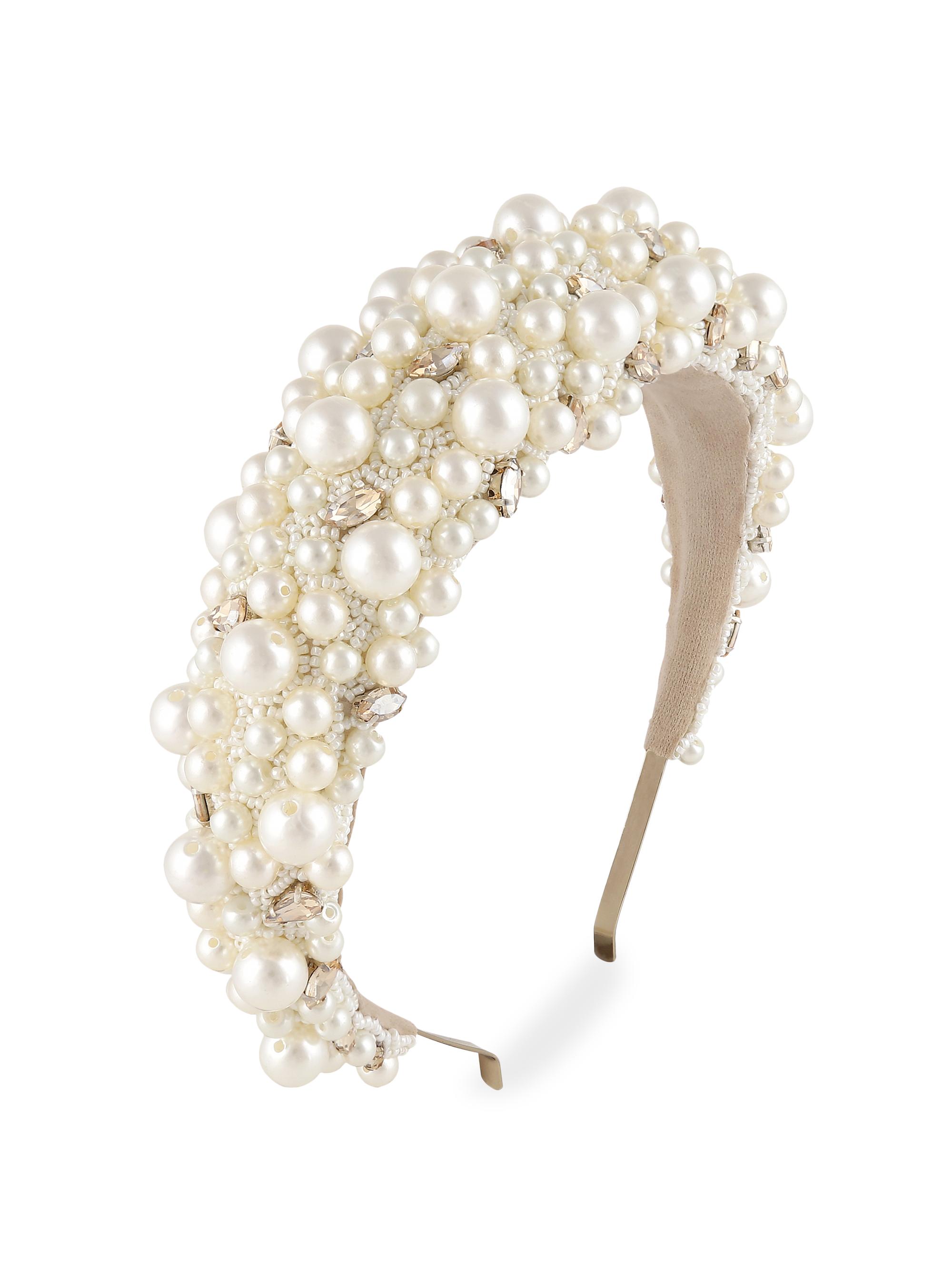 Deepa Gurnani Women's Lux Faux Pearl-Embellished Padded Headband - Gold