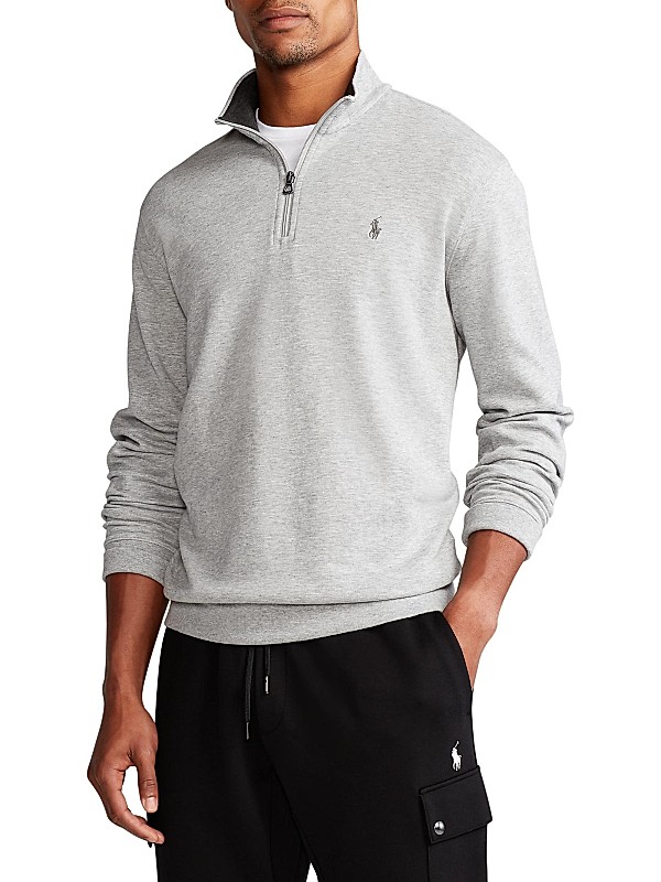Shop Polo Ralph Lauren Double-Knit Quarter-Zip Pullover Shop Polo Ralph Lauren Double-Knit Quarter-Zip Pullover