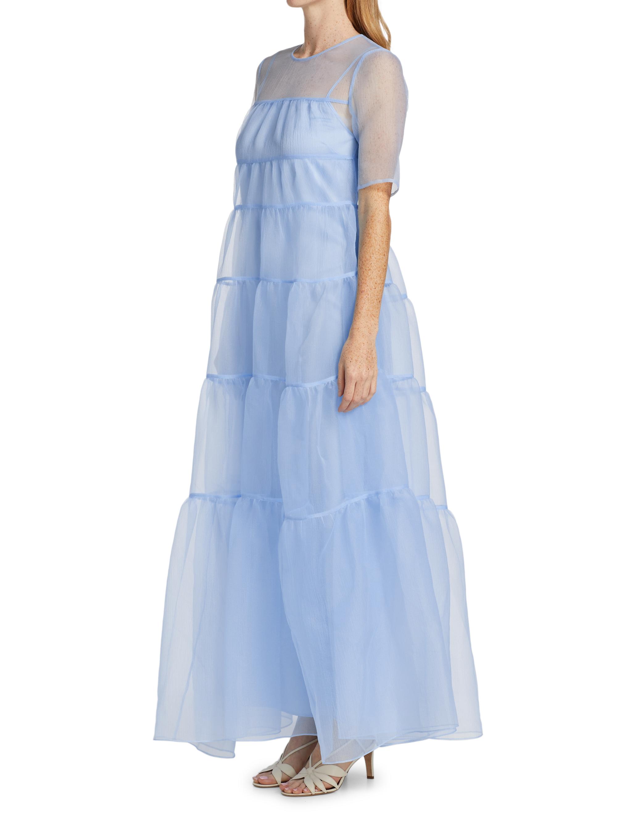 staud organza dress sale Staud Calluna Printed Organza Dress