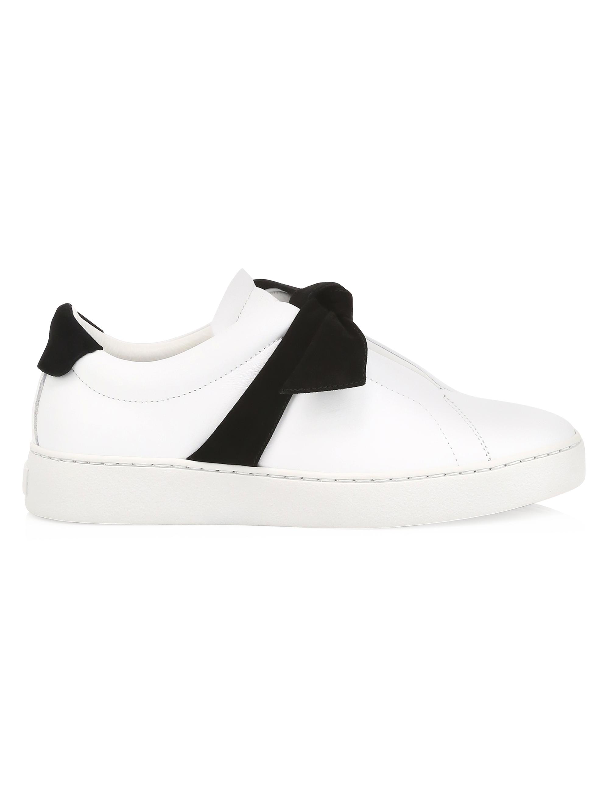 Alexandre Birman Women's Clarita Bow Leather Sneakers - Black White
