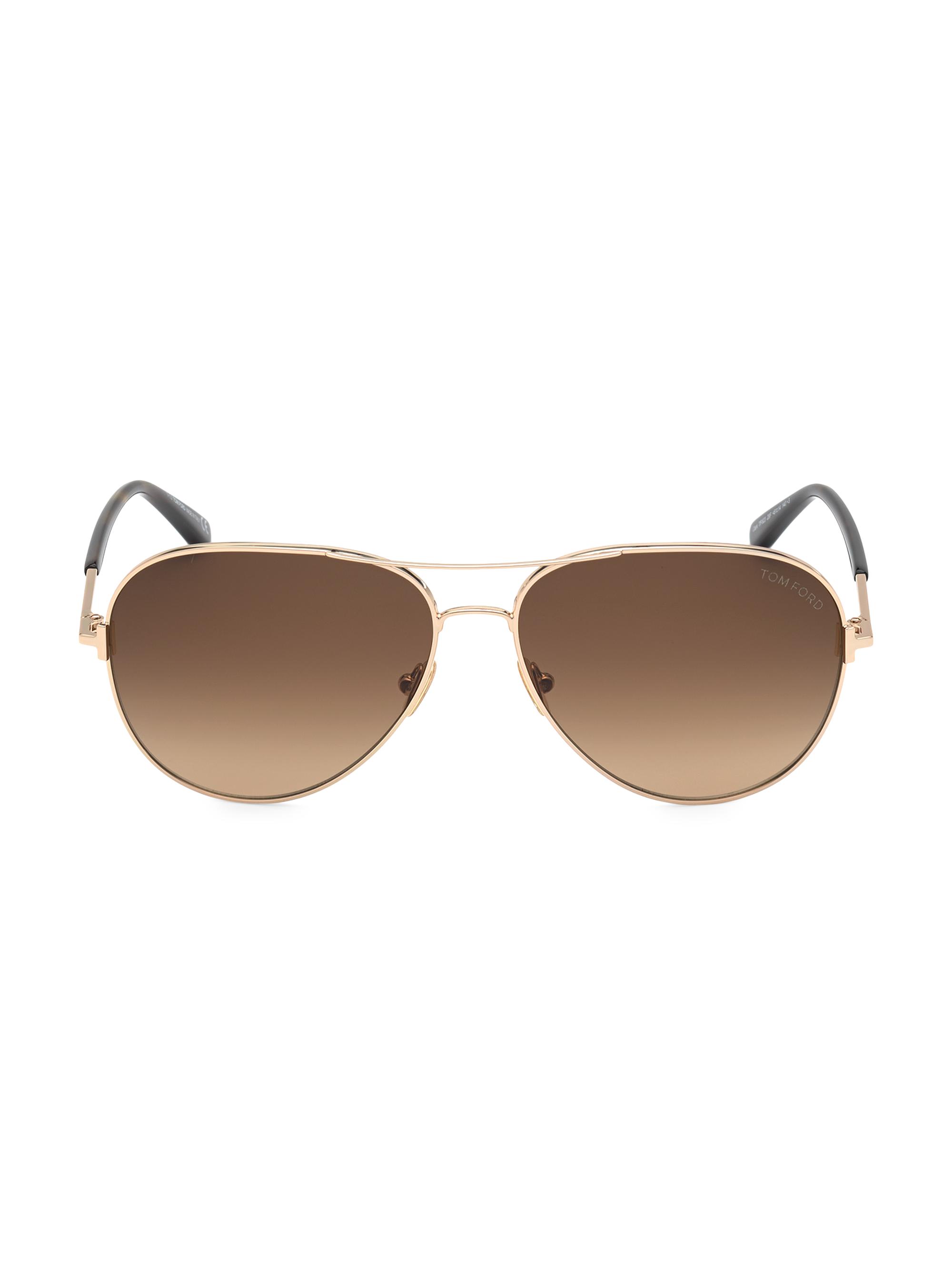 TOM FORD Women's Clark 61MM Aviator Sunglasses - Beige