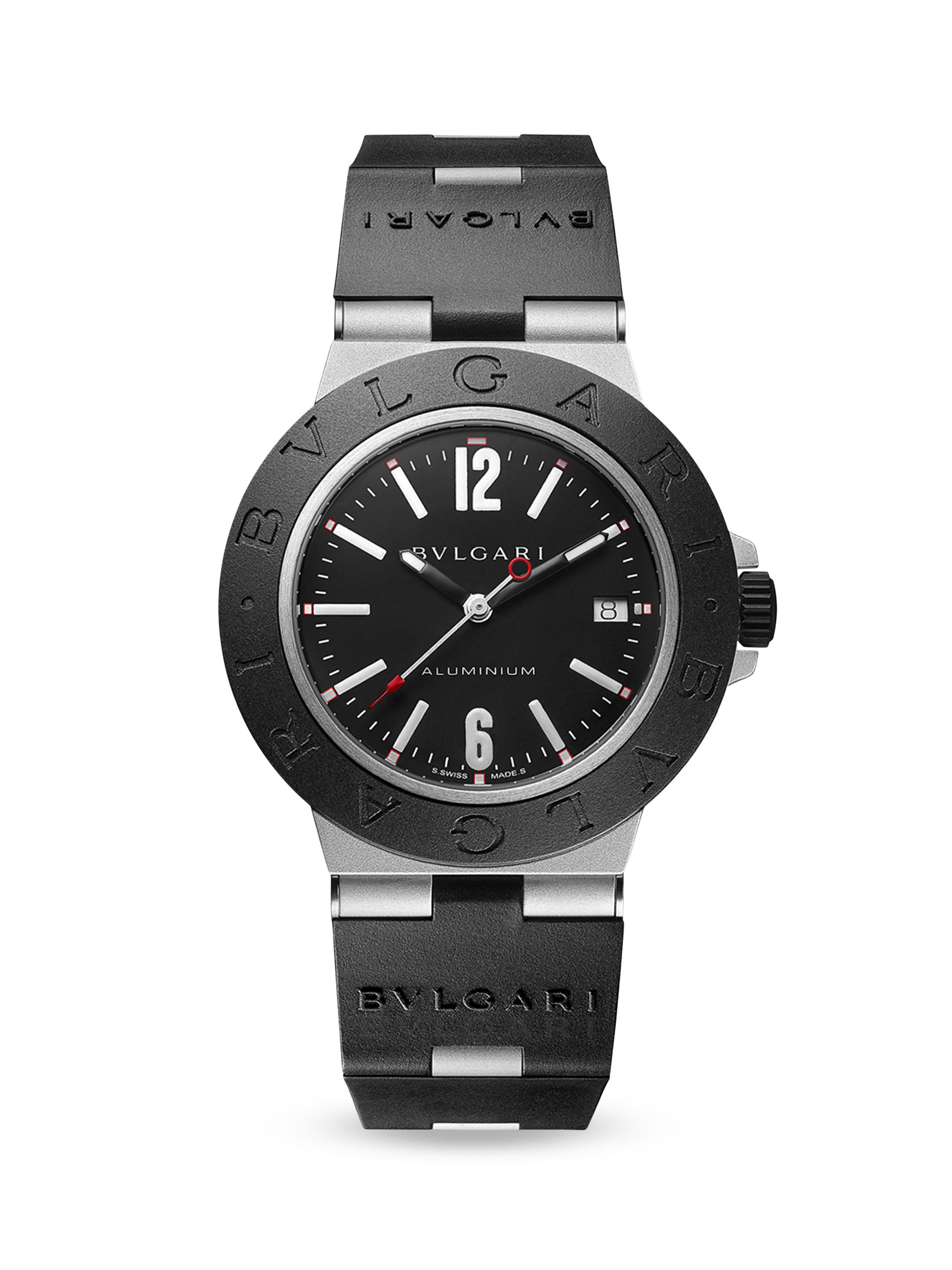 BVLGARI Men's Aluminium, Titanium & Rubber Strap Watch - Black