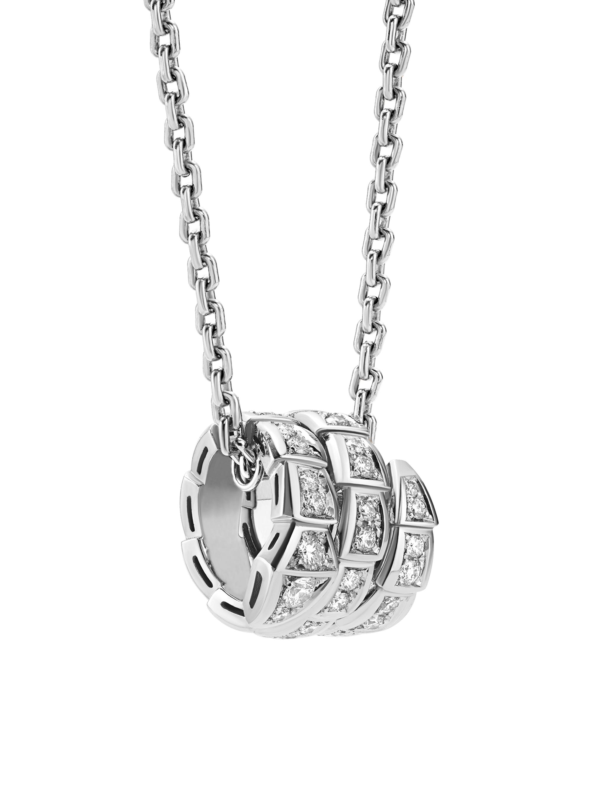 BVLGARI Women's Serpenti Viper 18K White Gold & Pavé Diamond Pendant Necklace - White Gold