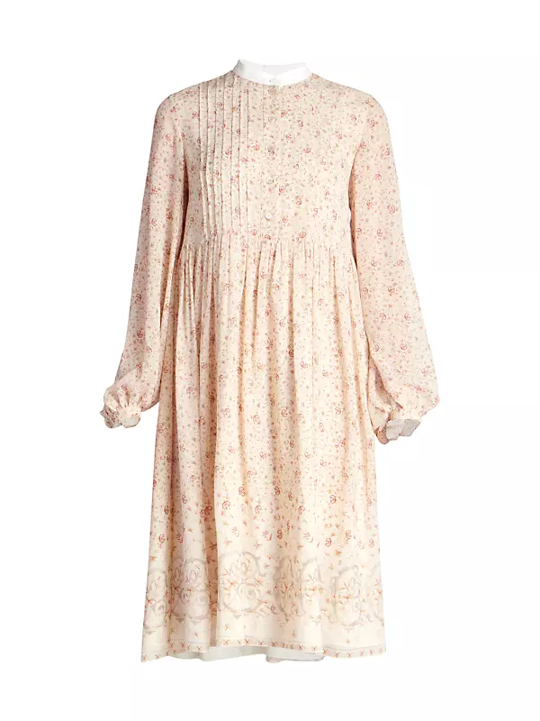 Micro Flower Printed Silk Georgette Dress