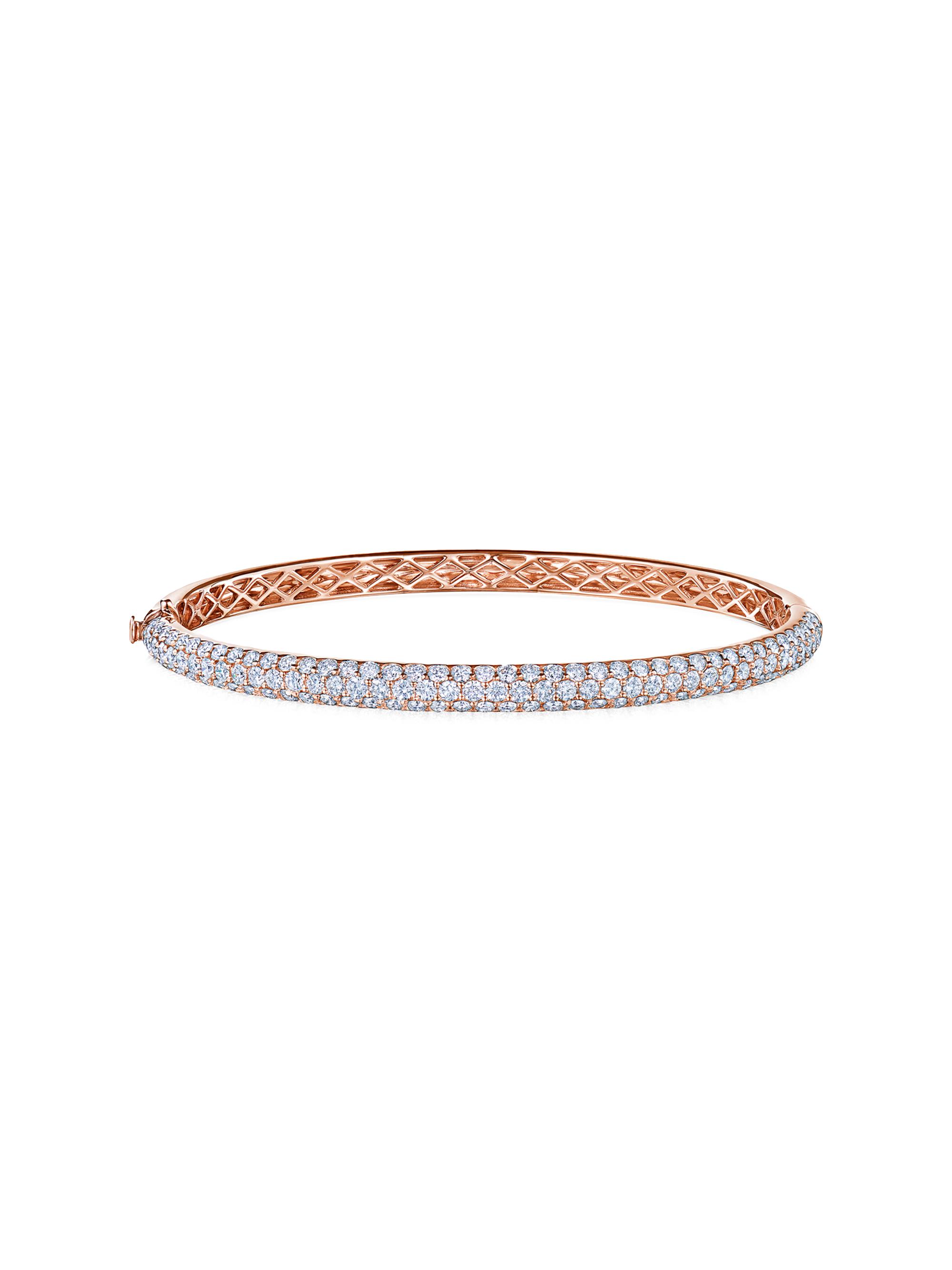 Kwiat Women's Moonlight 18K Rose Gold & Diamond Pavé Medium Hinge Bangle Bracelet - Rose Gold