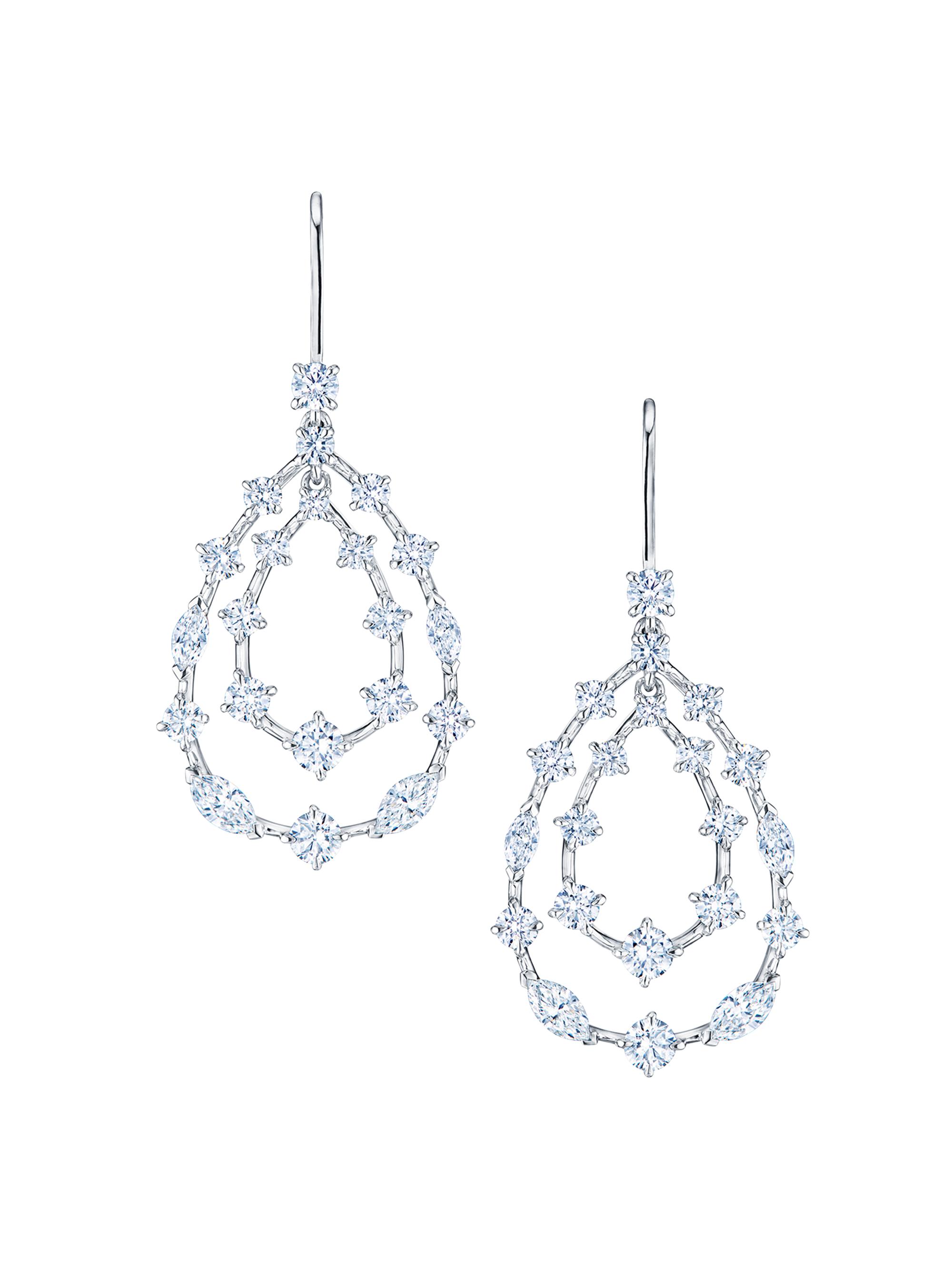 Kwiat Women's Starry Night 18K White Gold & Diamond Double-Teardrop Earrings - White Gold