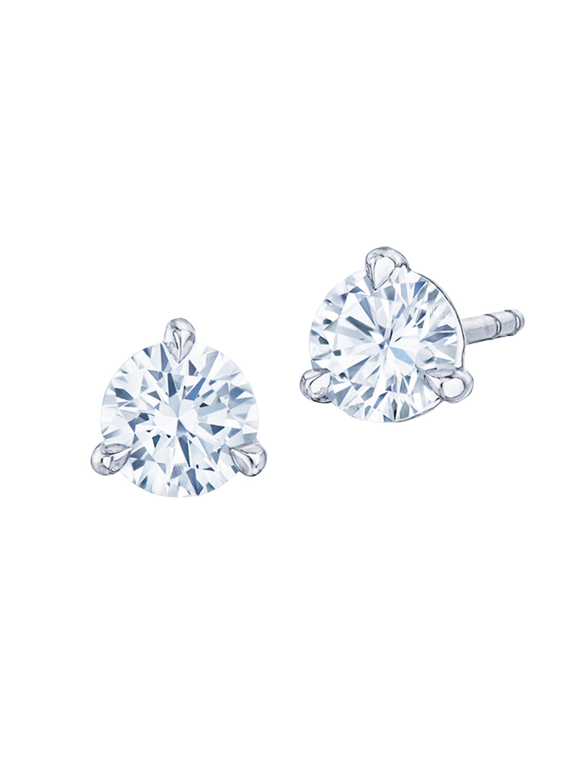 Kwiat Women's Stud Platinum & Diamond Solitaire Round Stud Earrings/1.0 TCW - White Gold