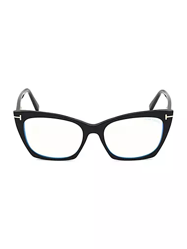 54MM Cat-Eye Blue Block Optical Glasses