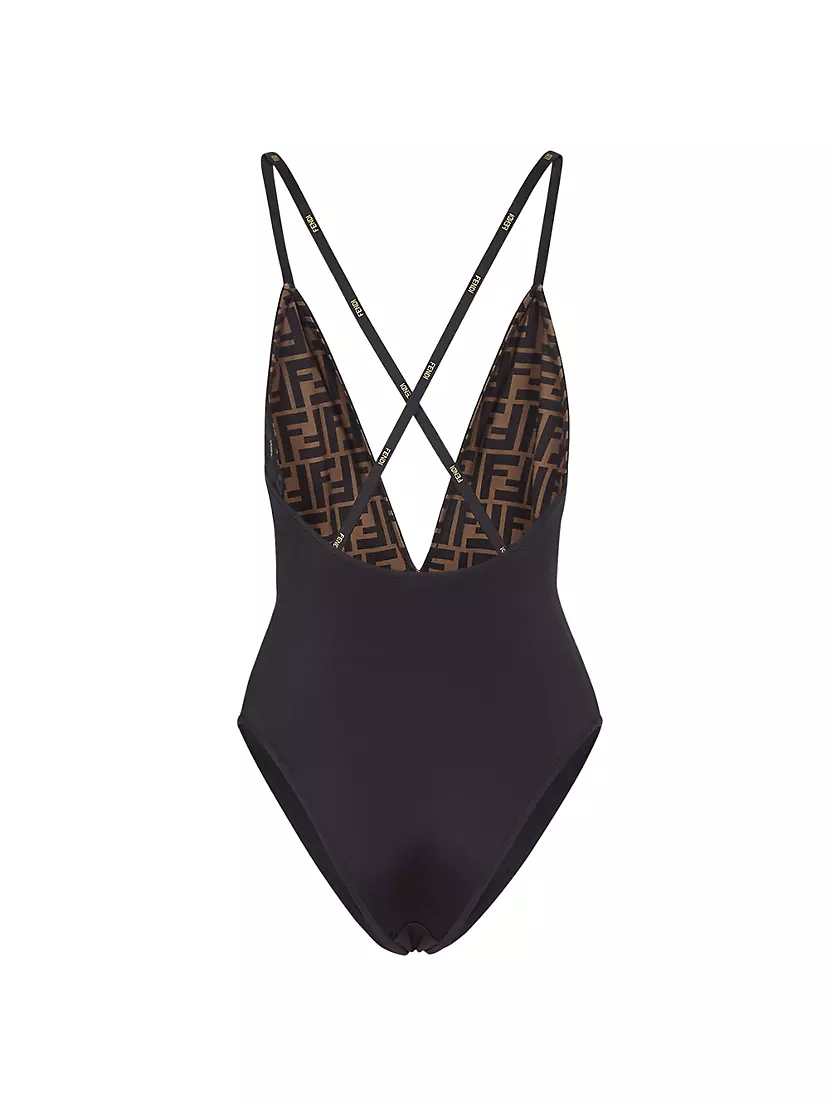 One-piece swimsuit Fendi Brown size 44 IT in Polyester - 29845110
