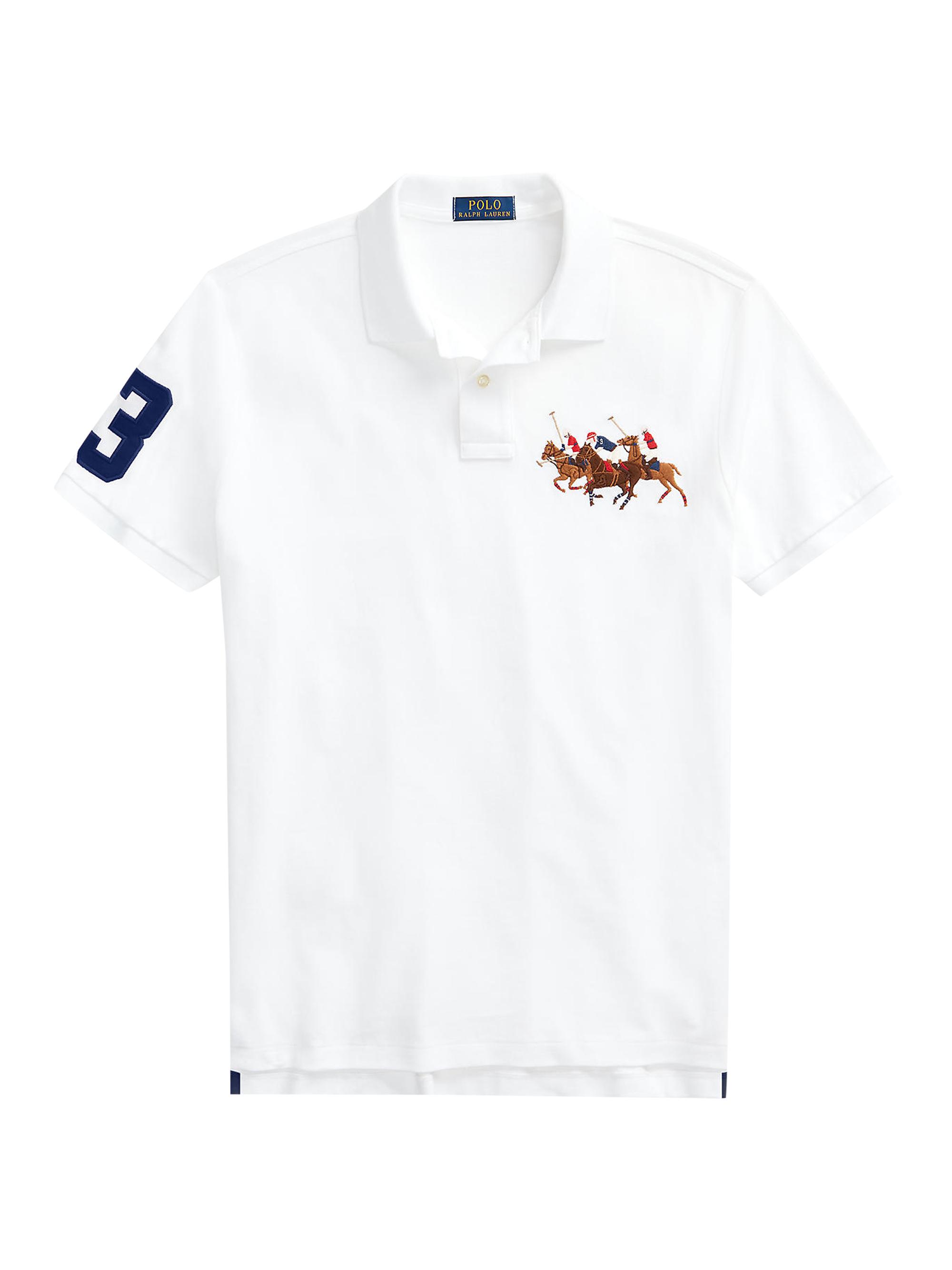 美品　POLO RALPH LAUREN POLO RALPH LAUREN Mens Classic Fit 3 Button Interlock Polo Shirt