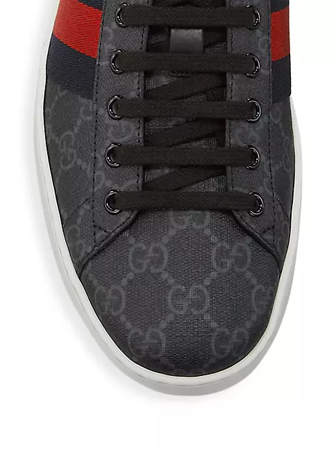Gucci New Ace Coated Gg Supreme Sneakers - Black