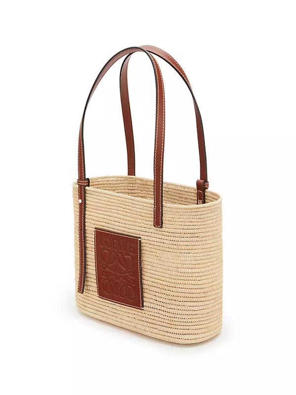 LOEWE Small Square Basket Bag Natural Pecan