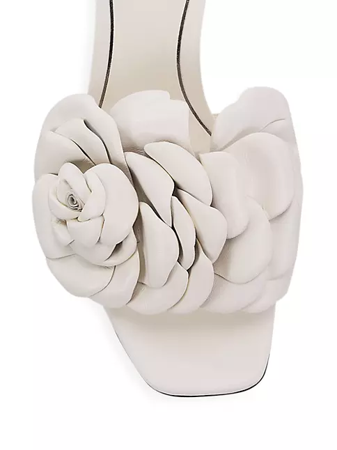 Valentino Garavani Women S Floral Texture Slide Sandals