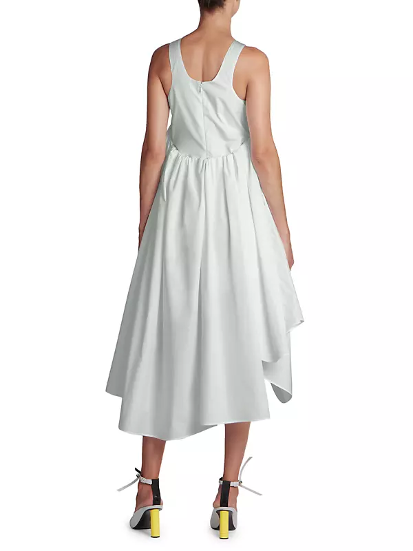 Sleeveless Asymmetric Silk Dress