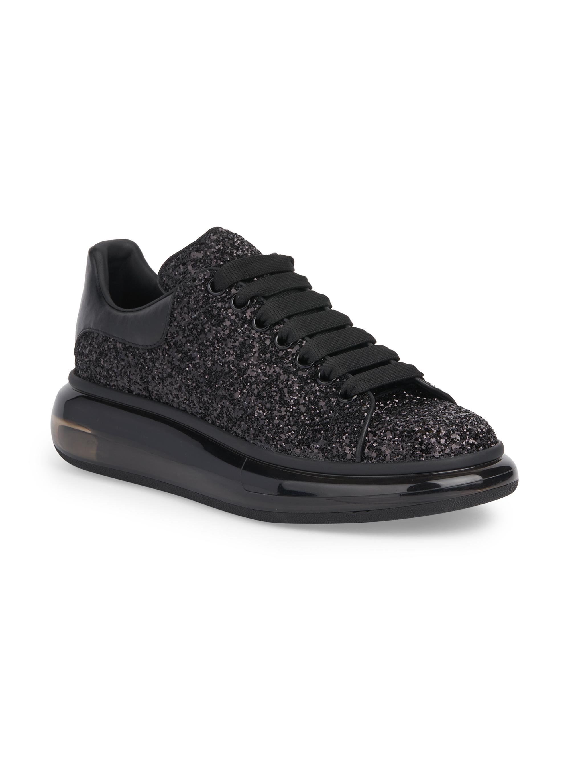 Mcqueen Shoes Black Sparkly Sneakers Alexander Mcqueen Black