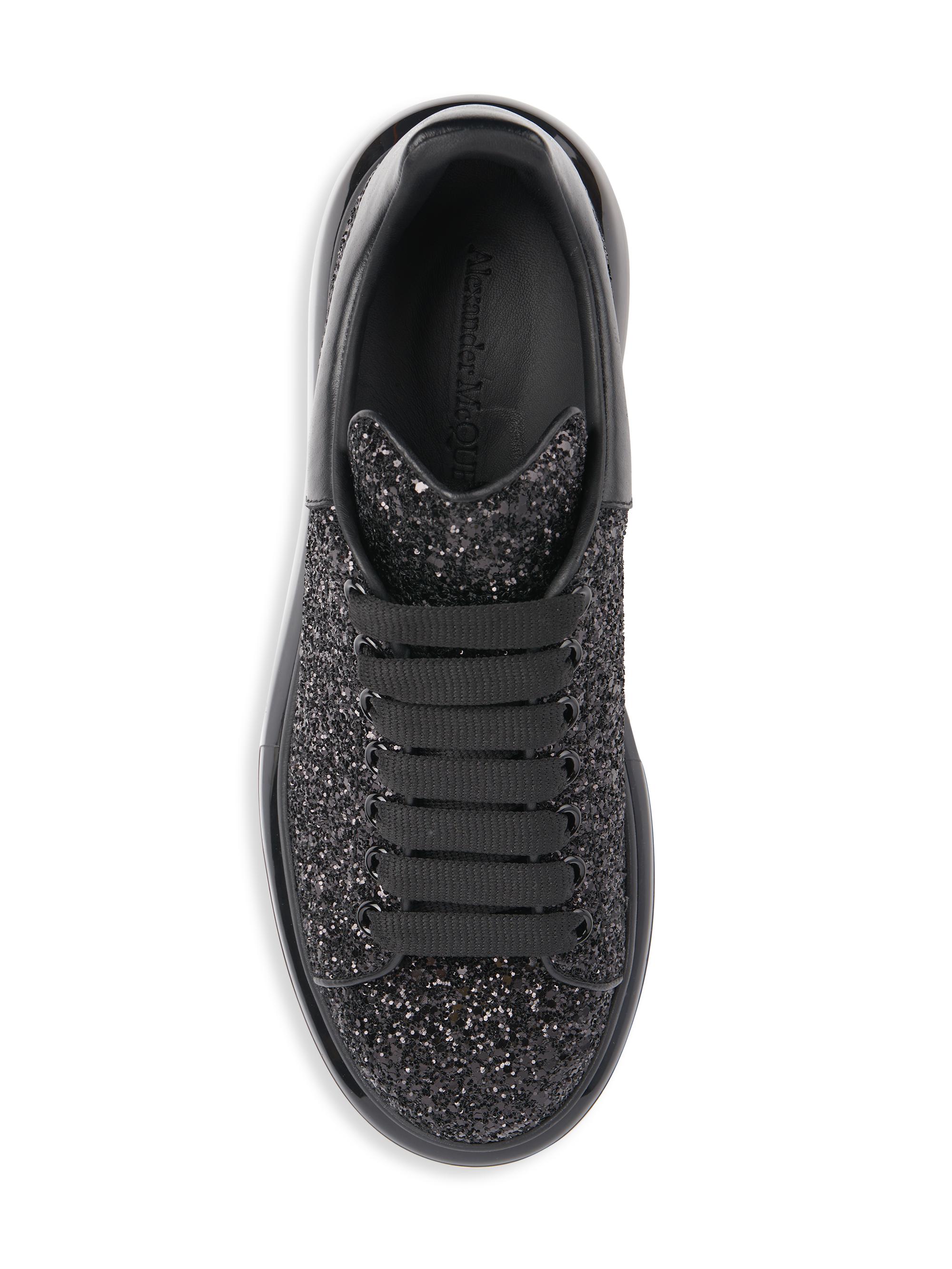 Alexander McQueen Oversized Glitter Laceup Sneakers, 48 OFF