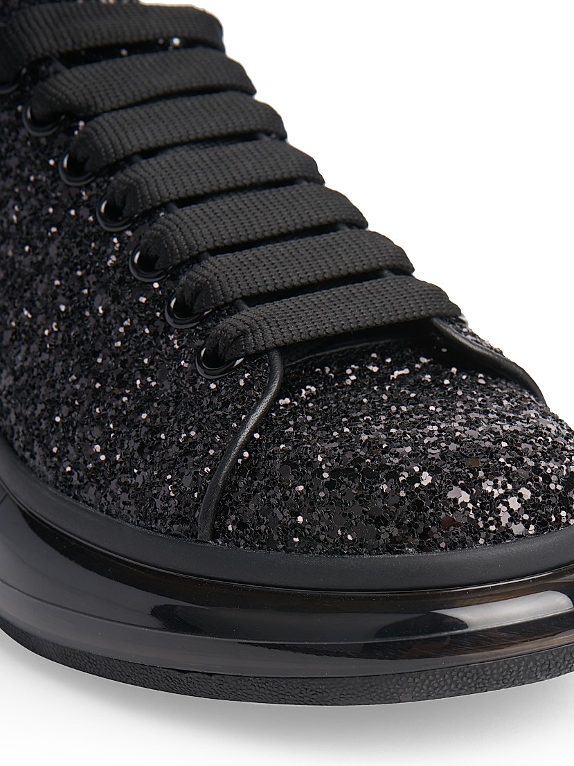 mcqueen black glitter sneakers
