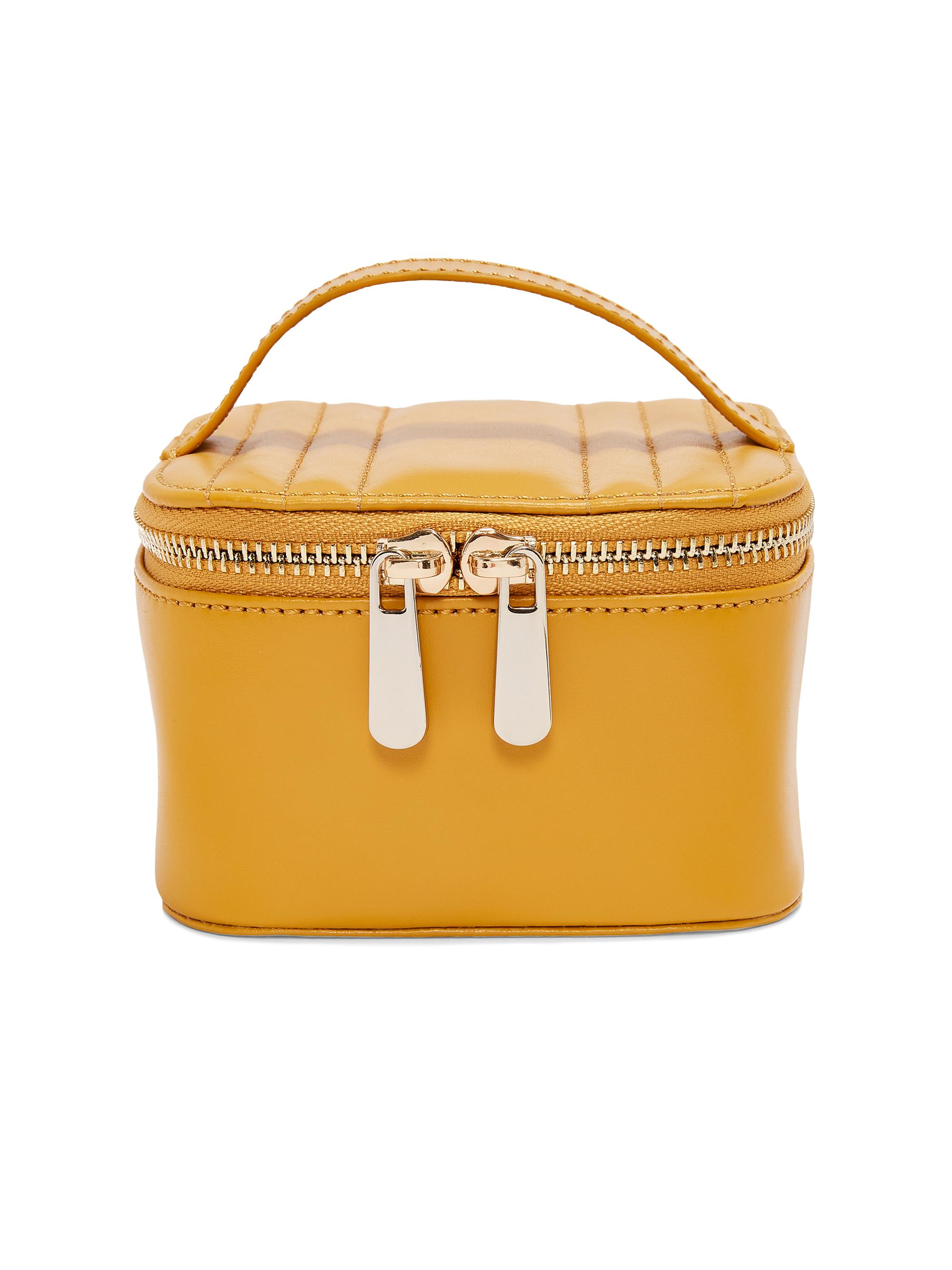 Wolf Maria Zip Leather Jewelry Cube - Yellow