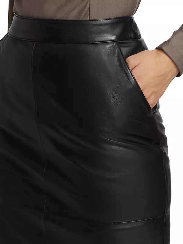 Char Leather Miniskirt