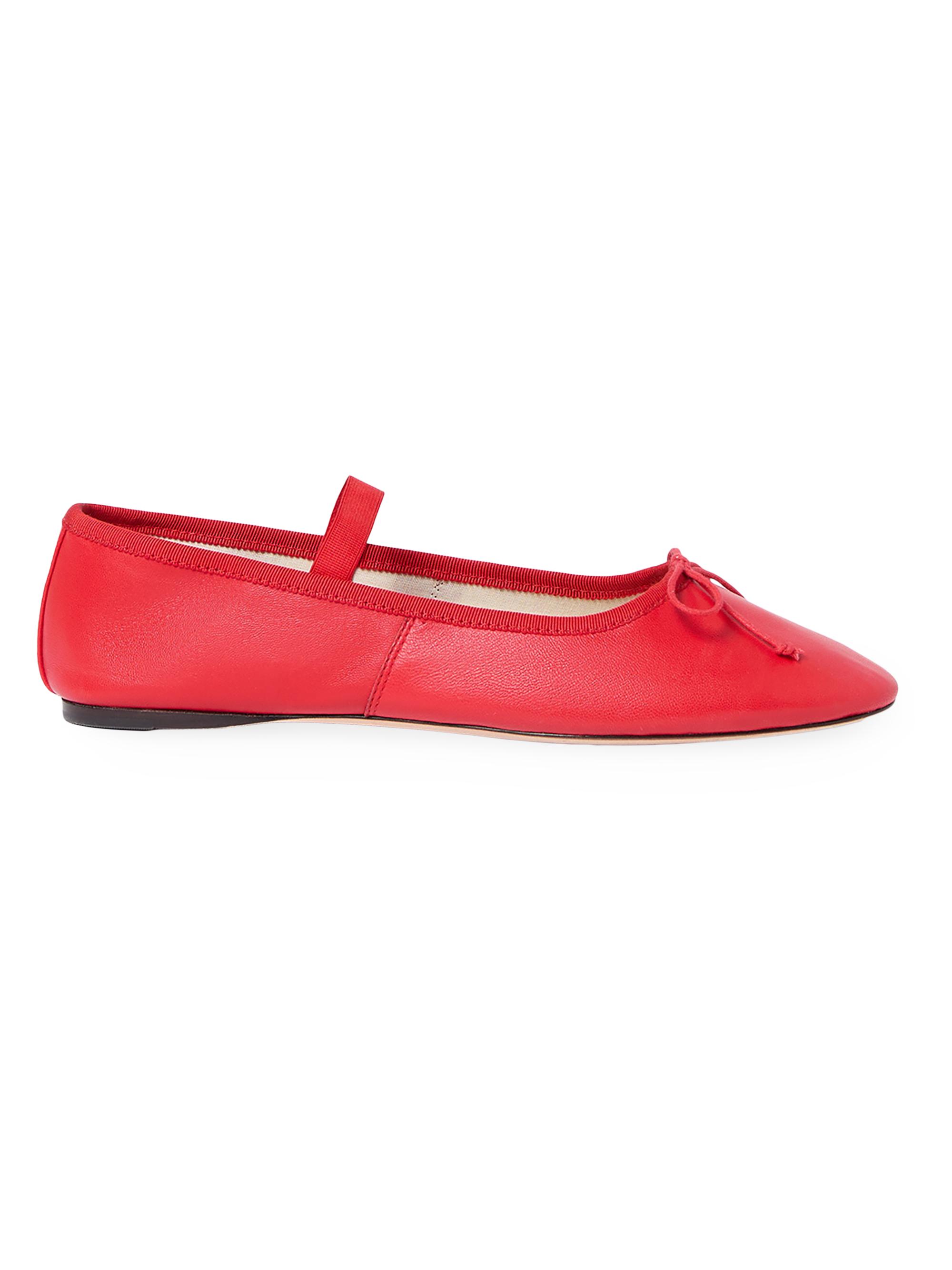 Loeffler Randall Women's Leonie Leather Ballet Flats - Red | Thumbnail 5