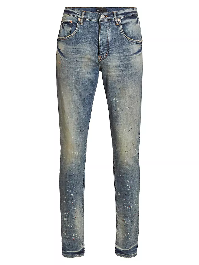 Purple Brand Jeans Mens Drop Fit Mid Rise Slim Leg P002 Black Size 34/32