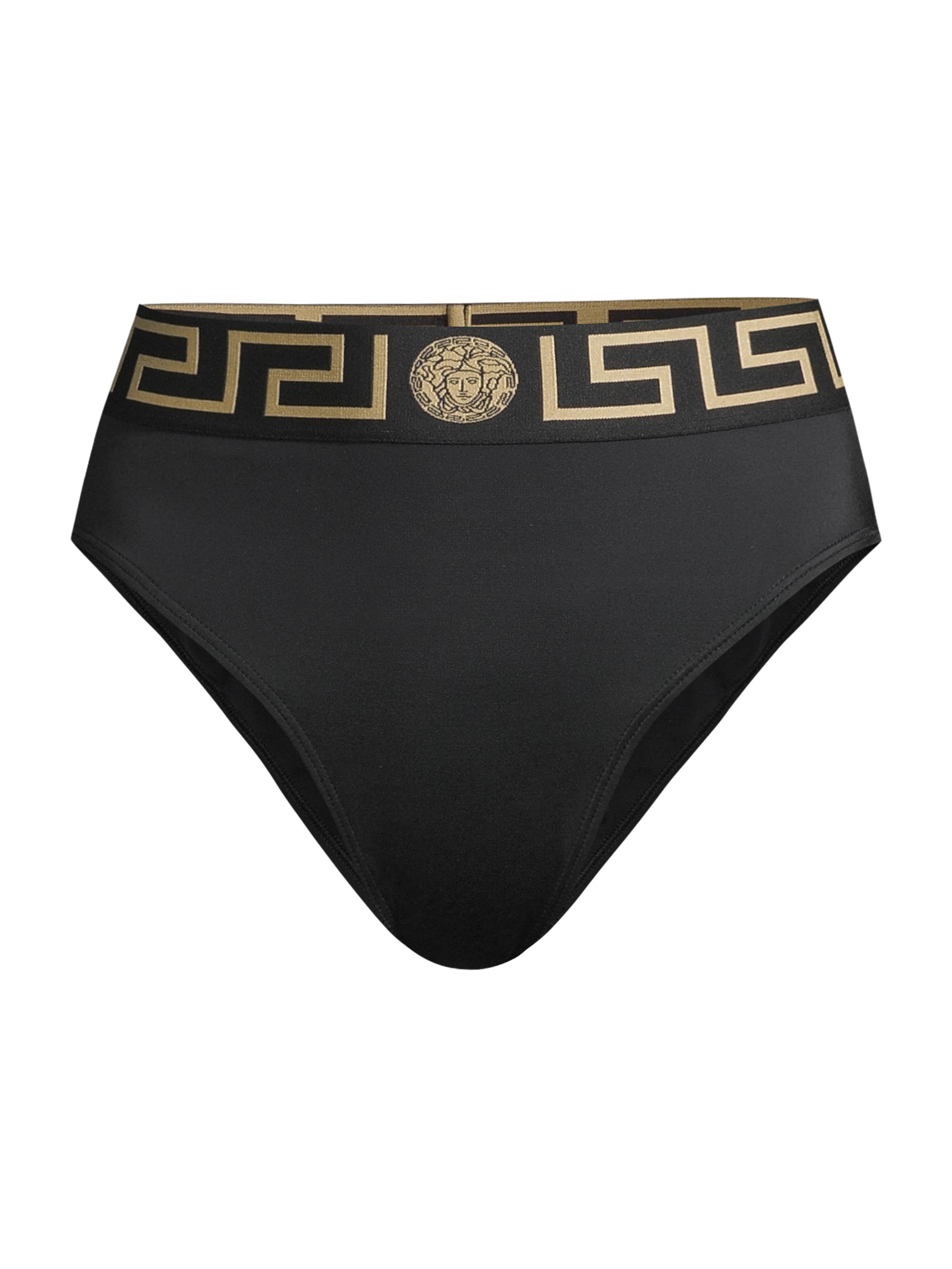 Versace Women's High-Waist Bikini Bottom - Black