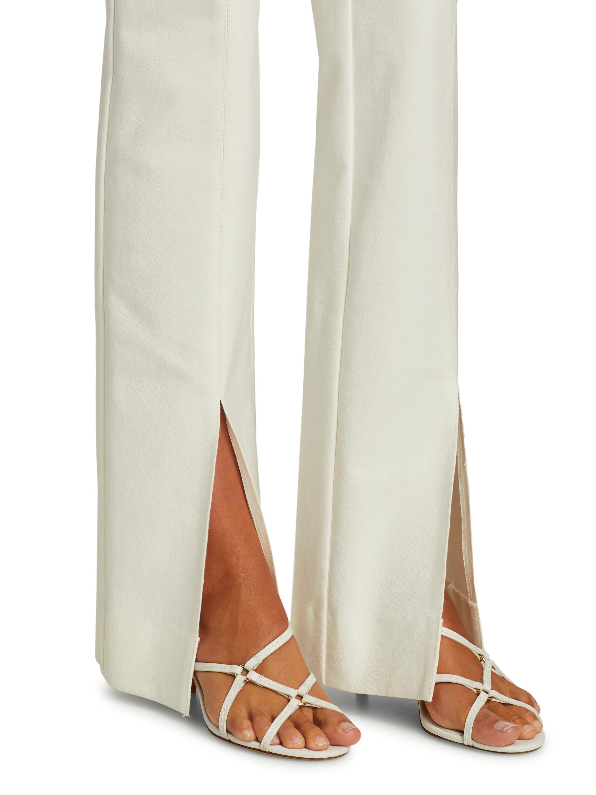 Derek Lam 10 Crosby Women's Maeve Slit-Hem Flare Trousers - Soft White | Thumbnail 6