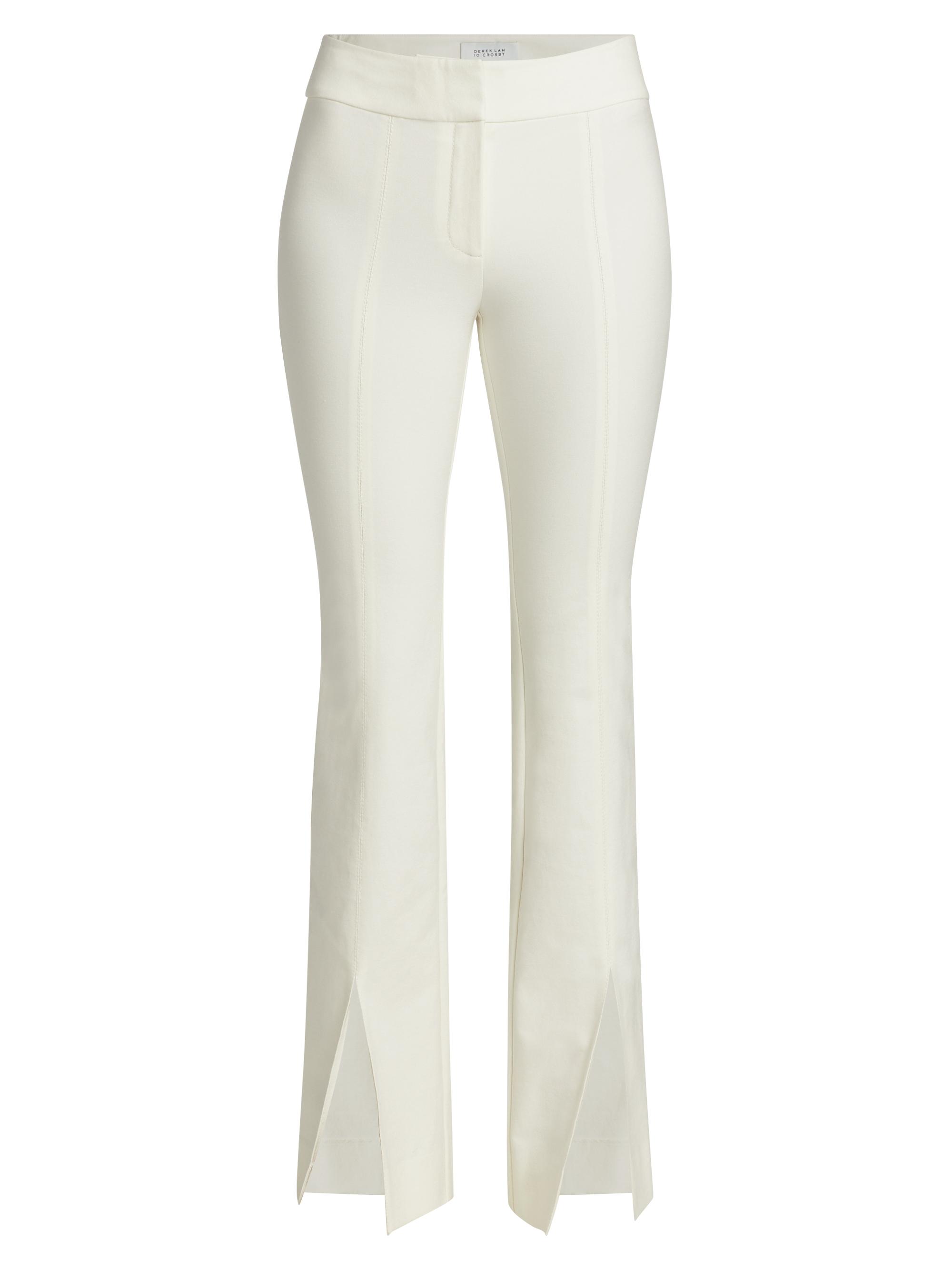 Derek Lam 10 Crosby Women's Maeve Slit-Hem Flare Trousers - Soft White