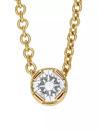 Classic Collection Diamant Simple 18K Yellow Gold & Diamond Pendant Necklace